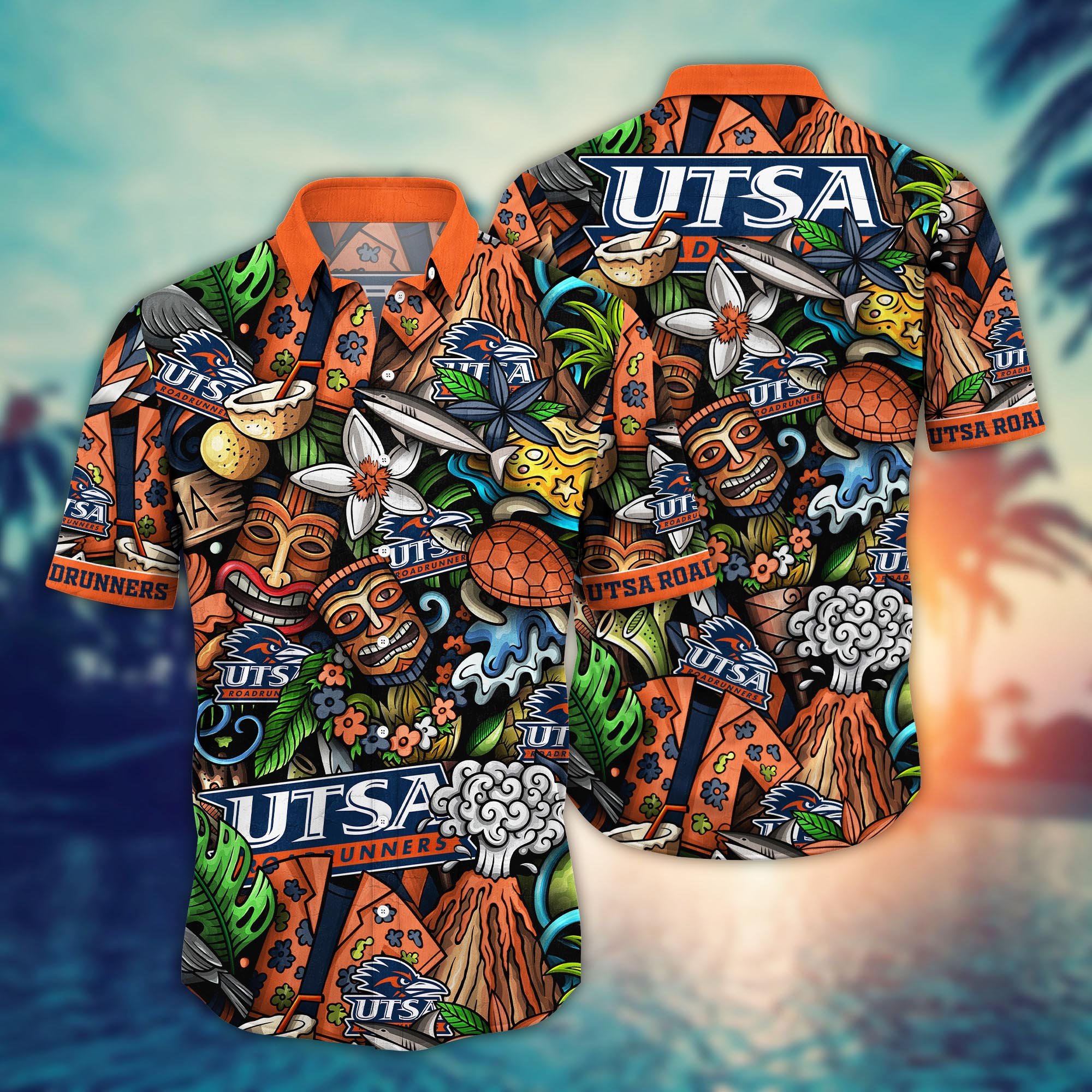 UTSA Roadrunners Custom Flower Hawaii Shirt And Tshirt For Fans, Summer Football Shirts NA49896