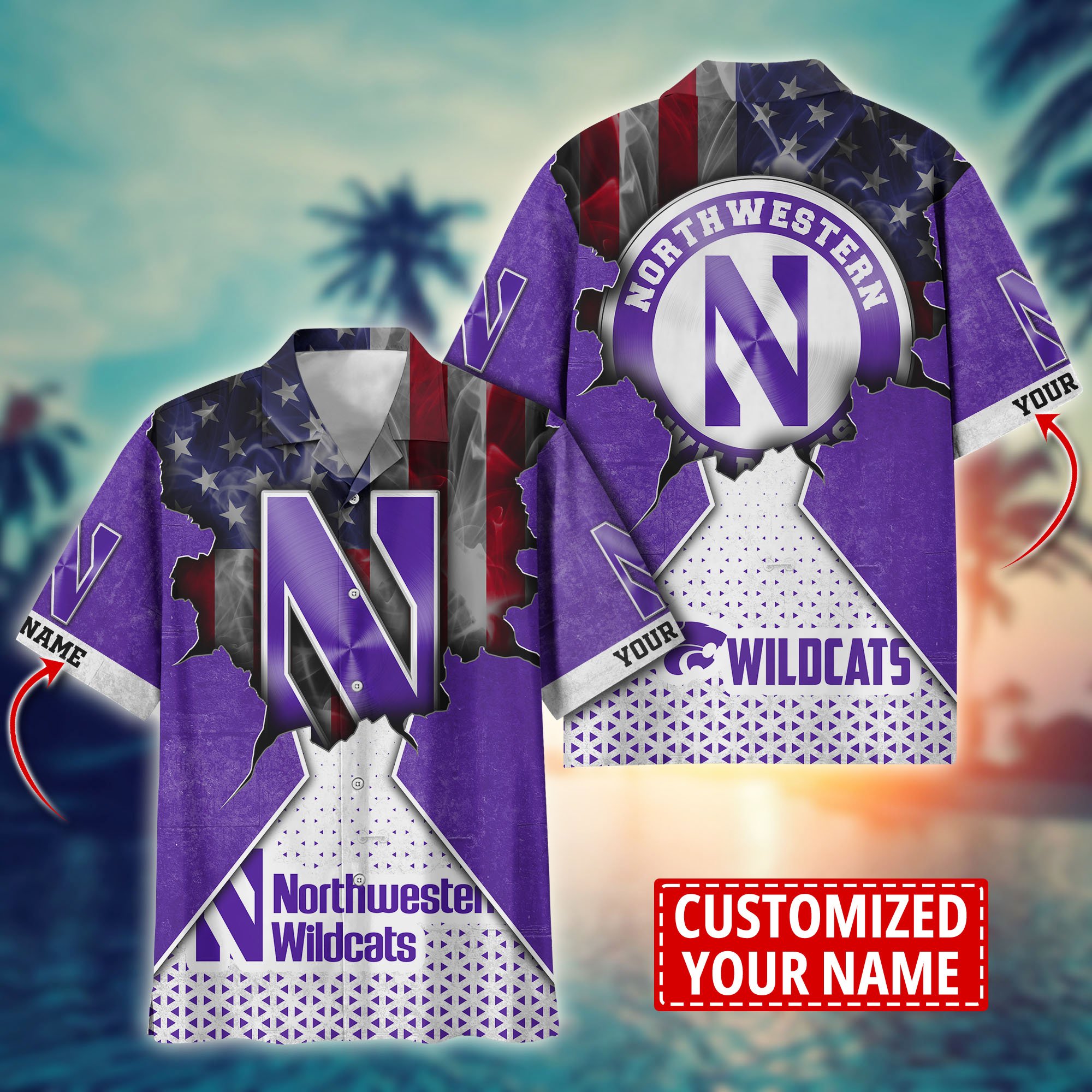 Northwestern Wildcats Custom Aloha Shirt Trending Summer. Gift For Fan H57952