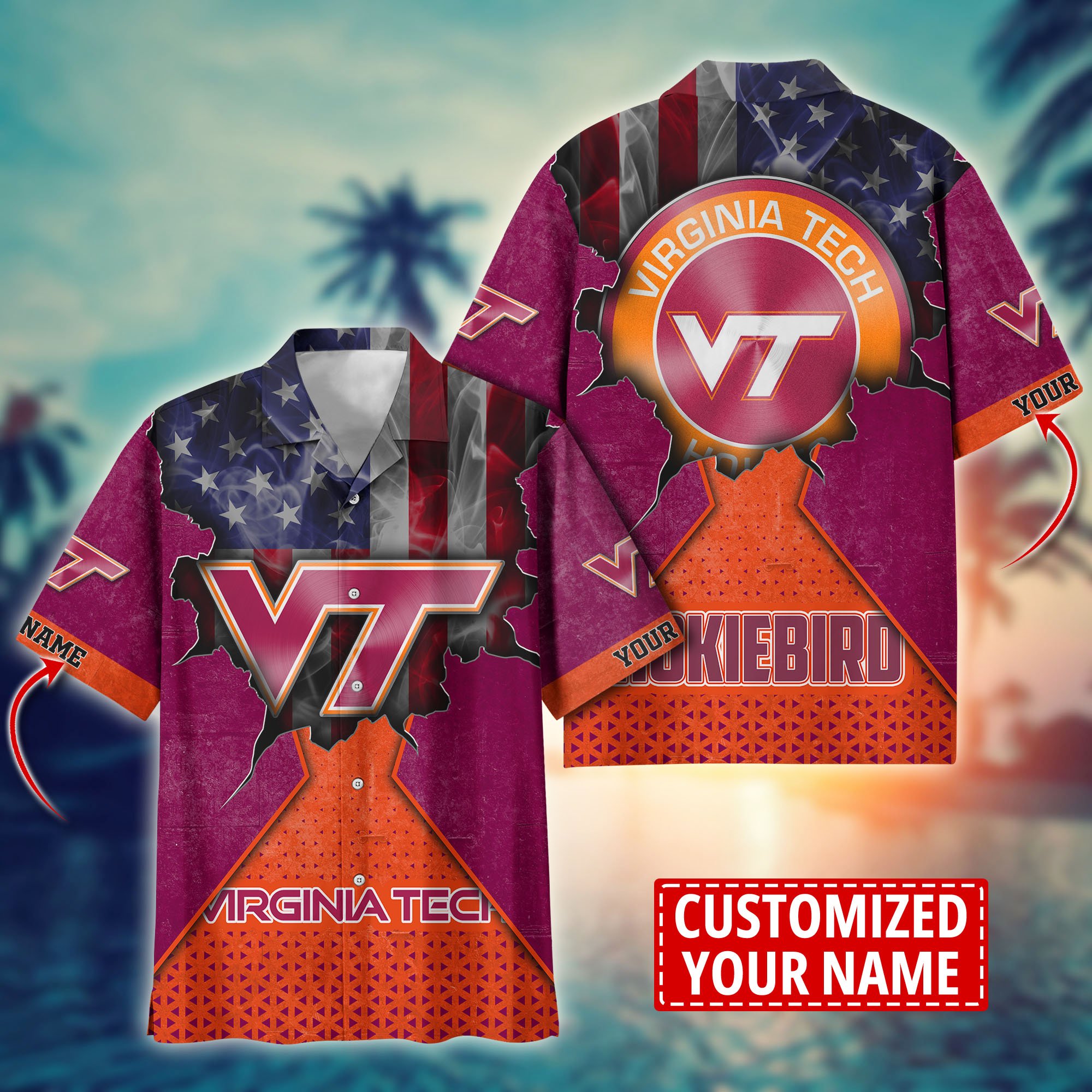 Virginia Tech Hokies Custom Aloha Shirt Trending Summer. Gift For Fan H57952