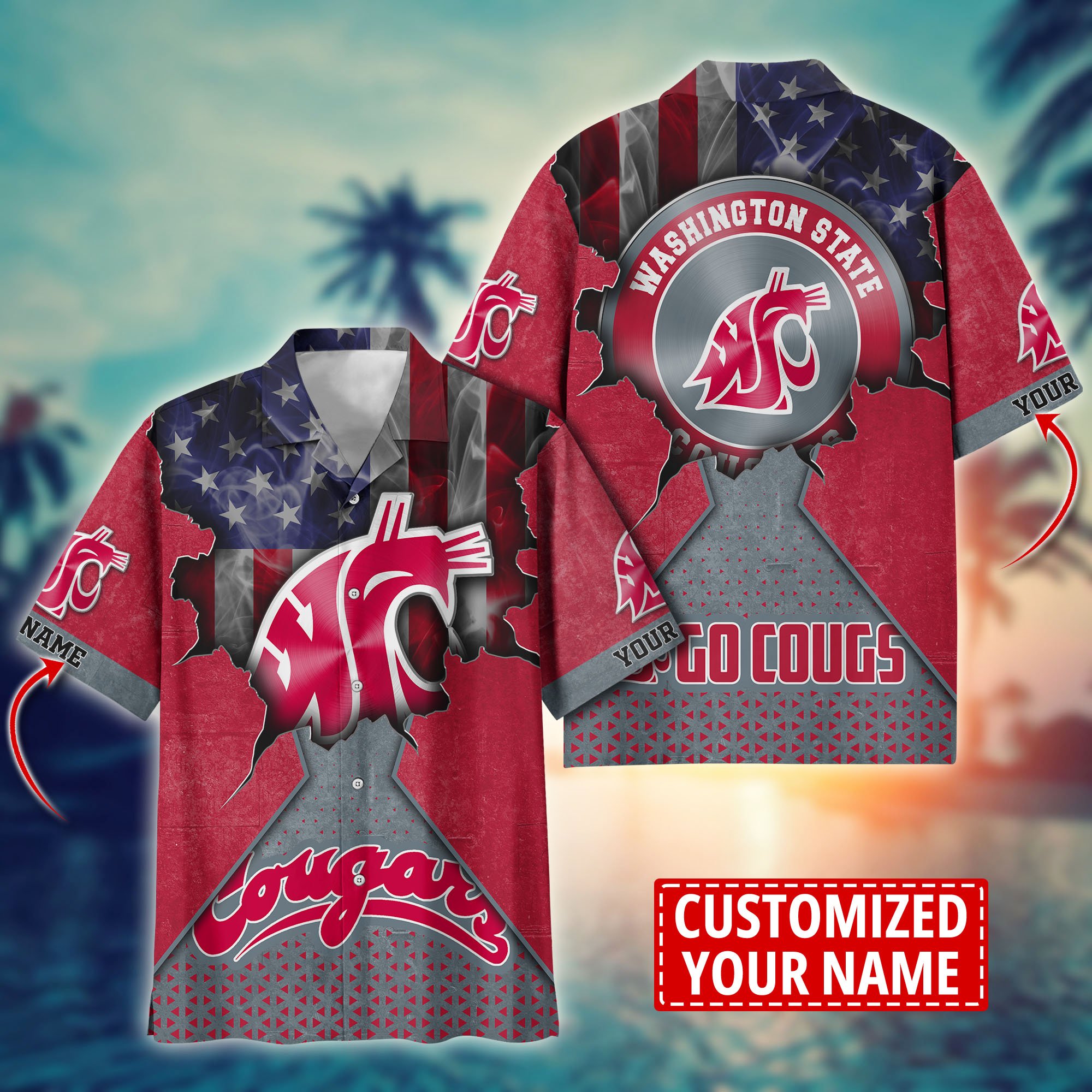 Washington State Cougars Custom Aloha Shirt Trending Summer. Gift For Fan H57952