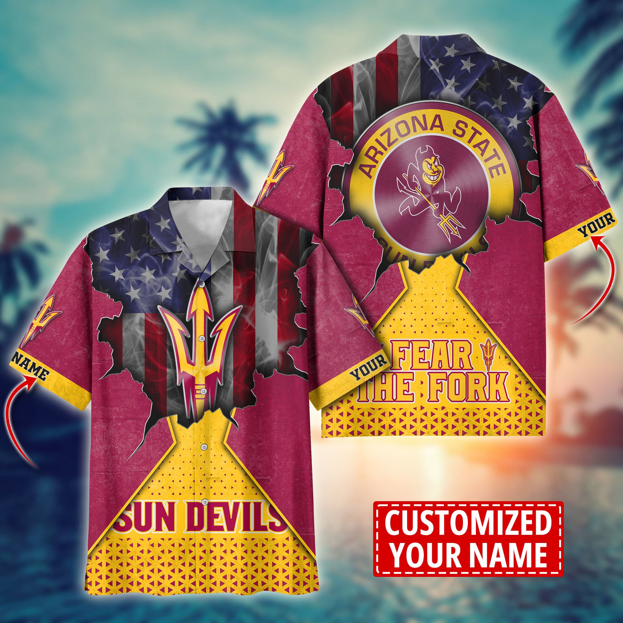 Arizona State Sun Devils Custom Aloha Shirt Trending Summer. Gift For Fan H57952