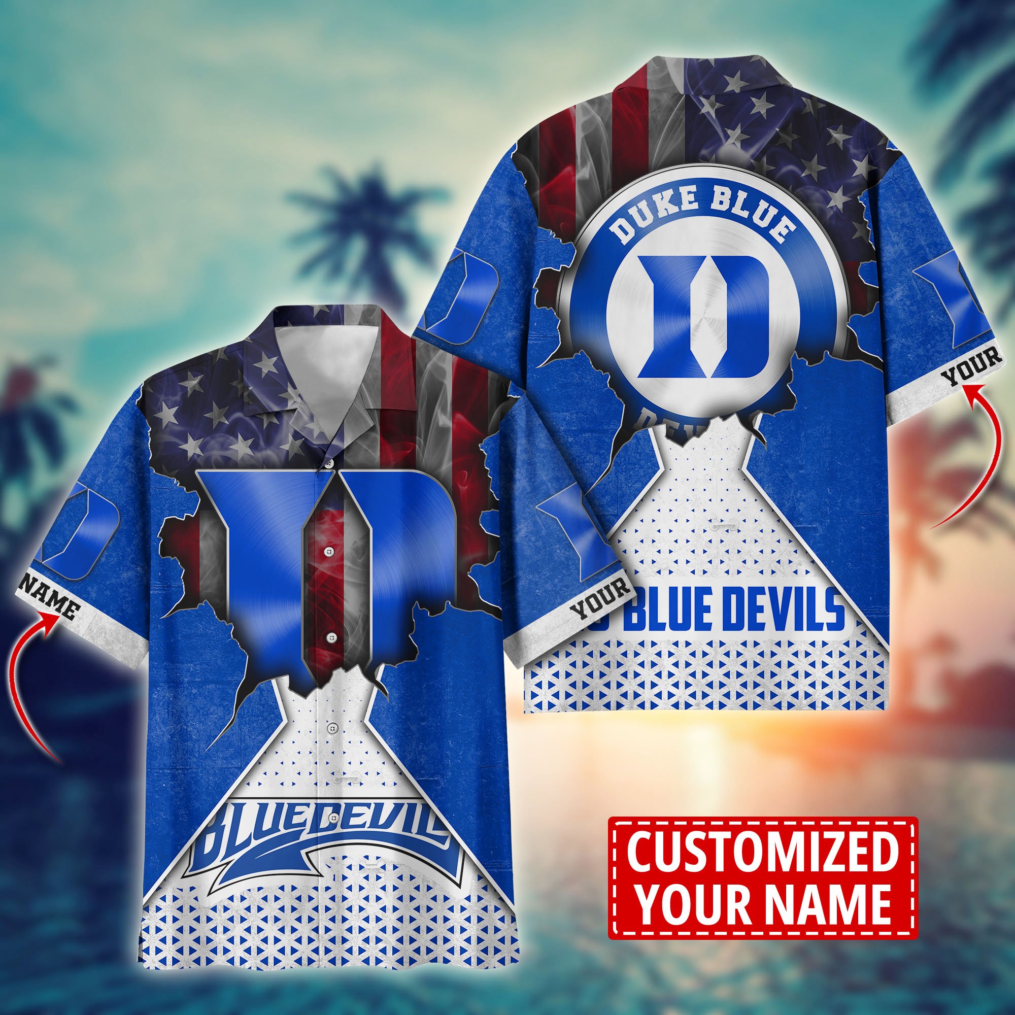 Duke Blue Devils Custom Aloha Shirt Trending Summer. Gift For Fan H57952