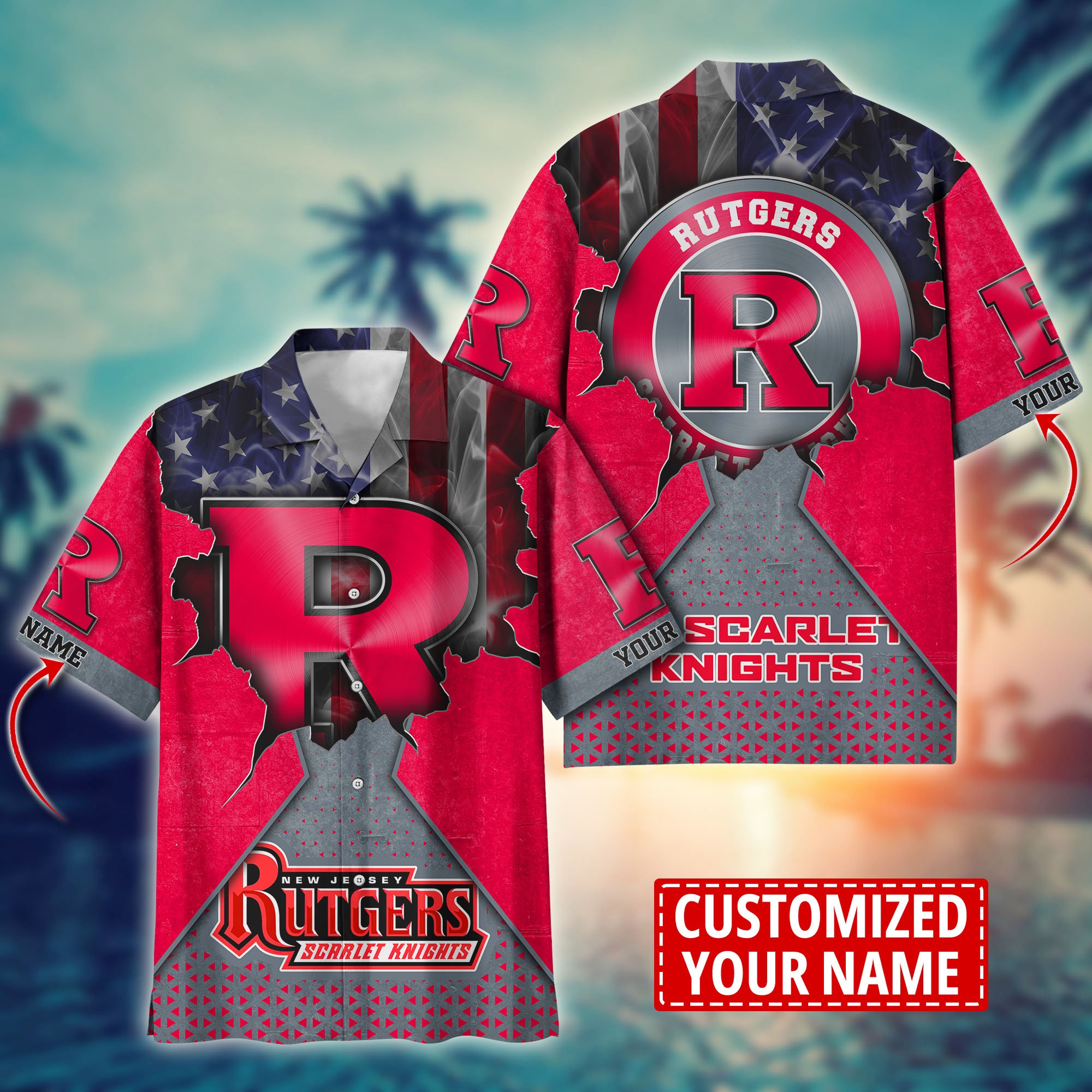 Rutgers Scarlet Knights Custom Aloha Shirt Trending Summer. Gift For Fan H57952