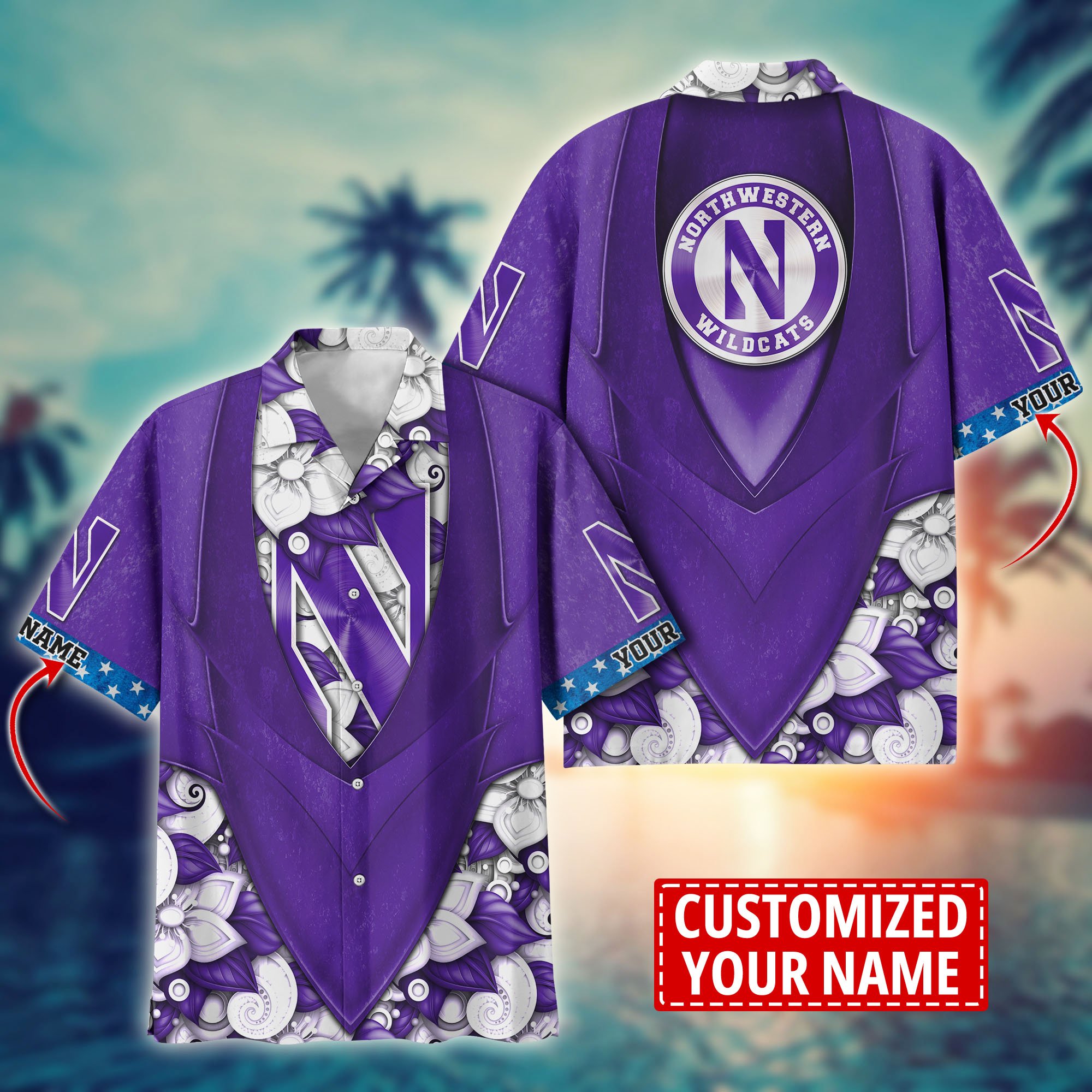 Northwestern Wildcats Custom Aloha Shirt Trending Summer. Gift For Fan H58002