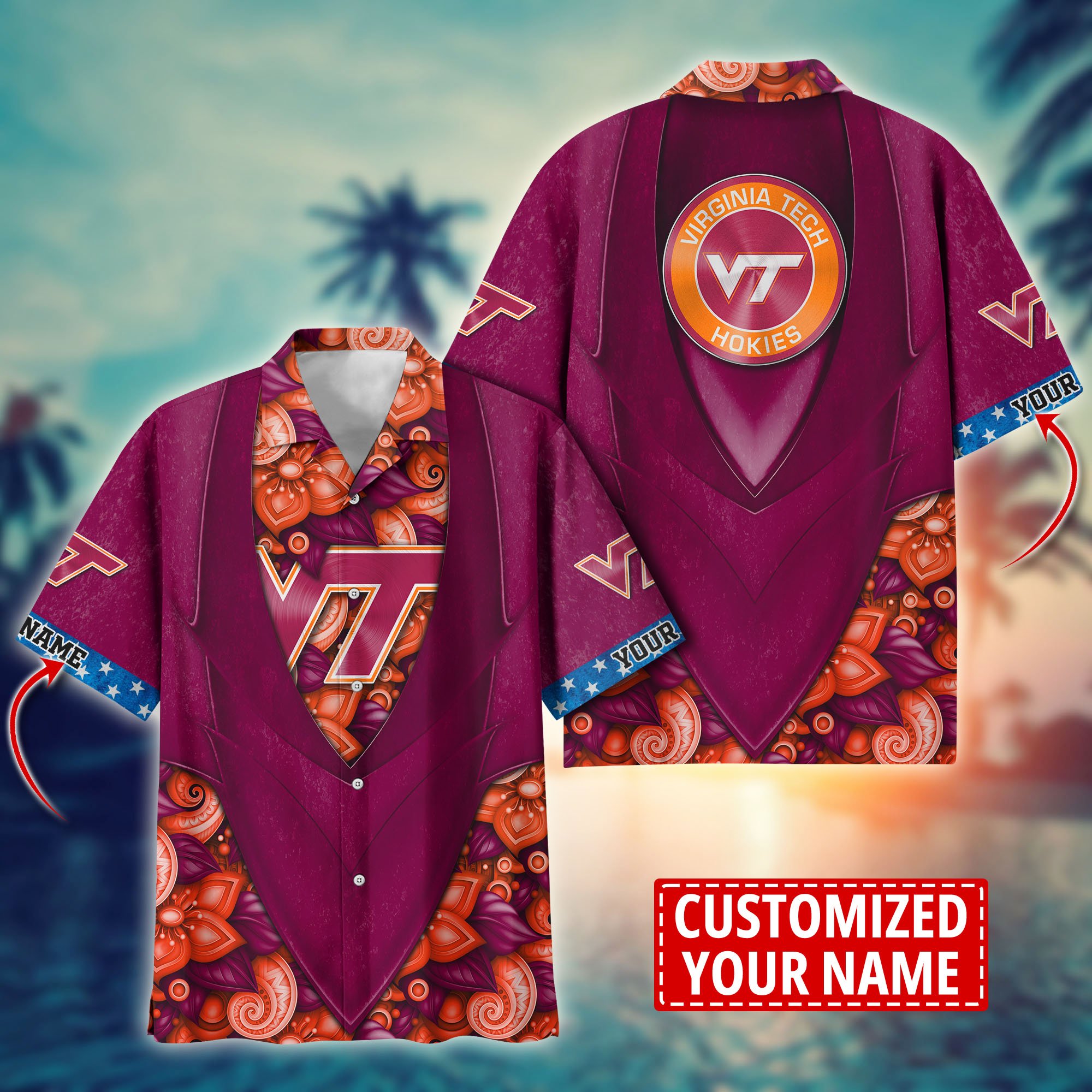 Virginia Tech Hokies Custom Aloha Shirt Trending Summer. Gift For Fan H58002