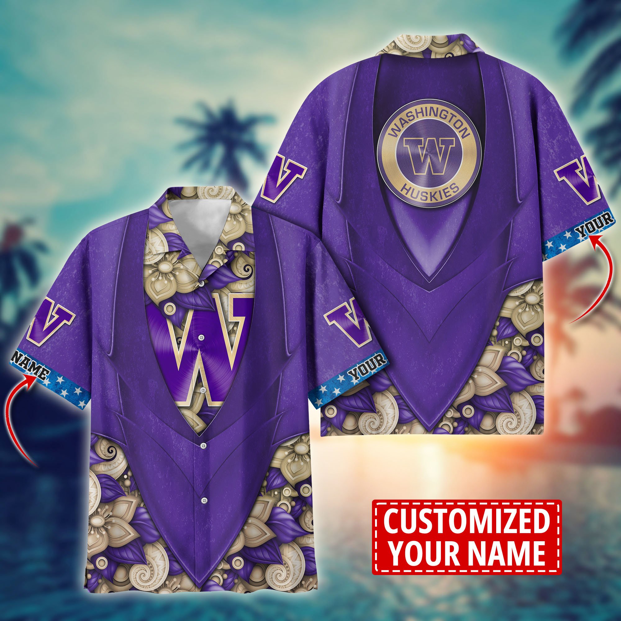 Washington Huskies Custom Aloha Shirt Trending Summer. Gift For Fan H58002