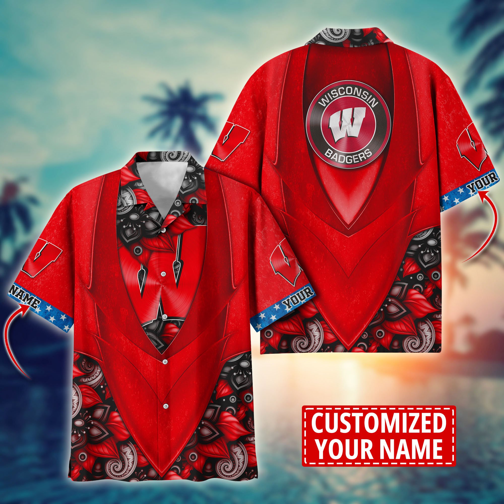 Wisconsin Badgers Custom Aloha Shirt Trending Summer. Gift For Fan H58002