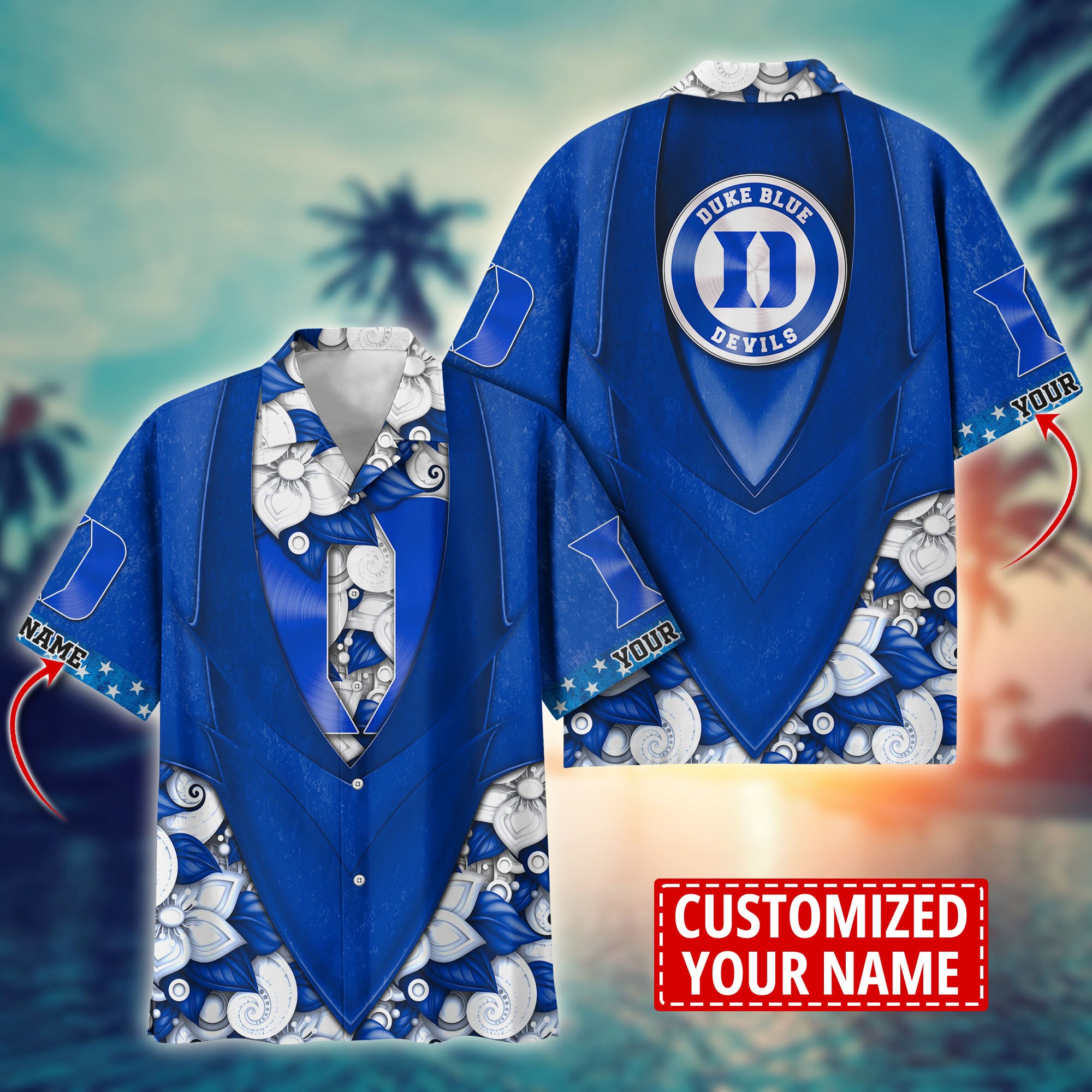 Duke Blue Devils Custom Aloha Shirt Trending Summer. Gift For Fan H58002