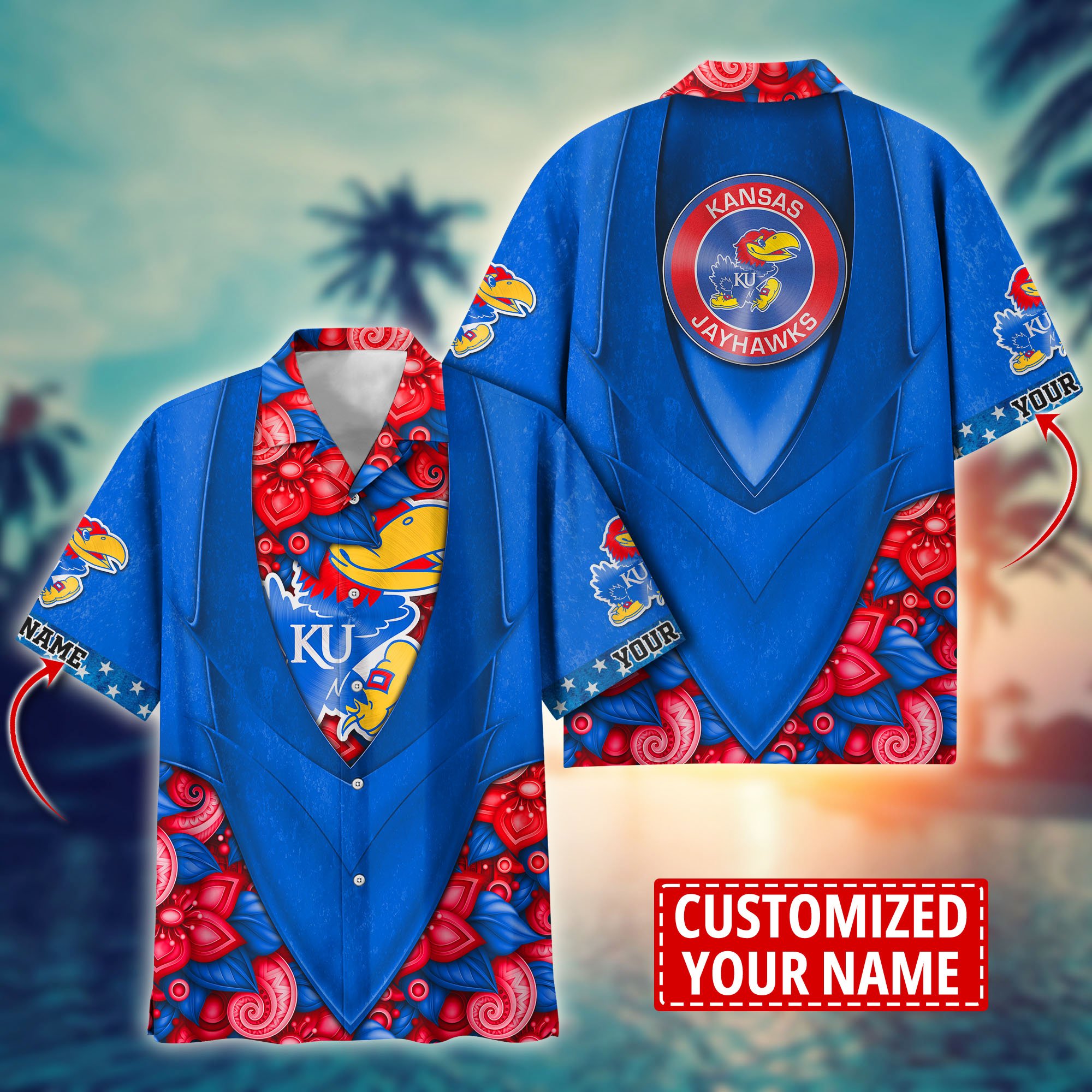 Kansas Jayhawks Custom Aloha Shirt Trending Summer. Gift For Fan H58002