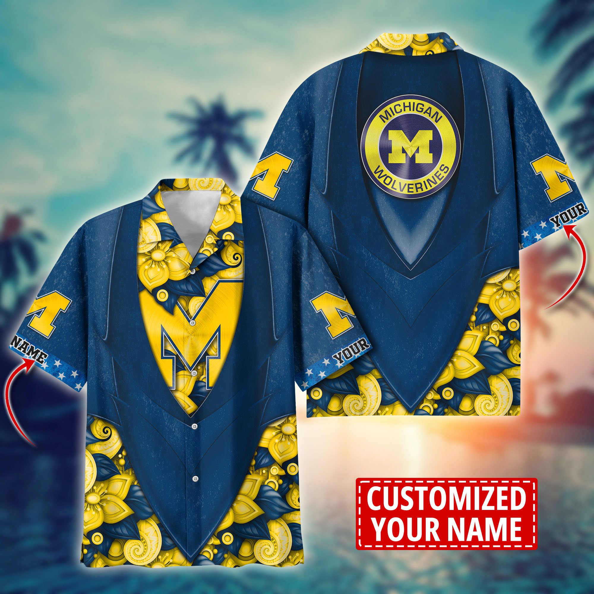 Michigan Wolverines Custom Aloha Shirt Trending Summer. Gift For Fan H58002