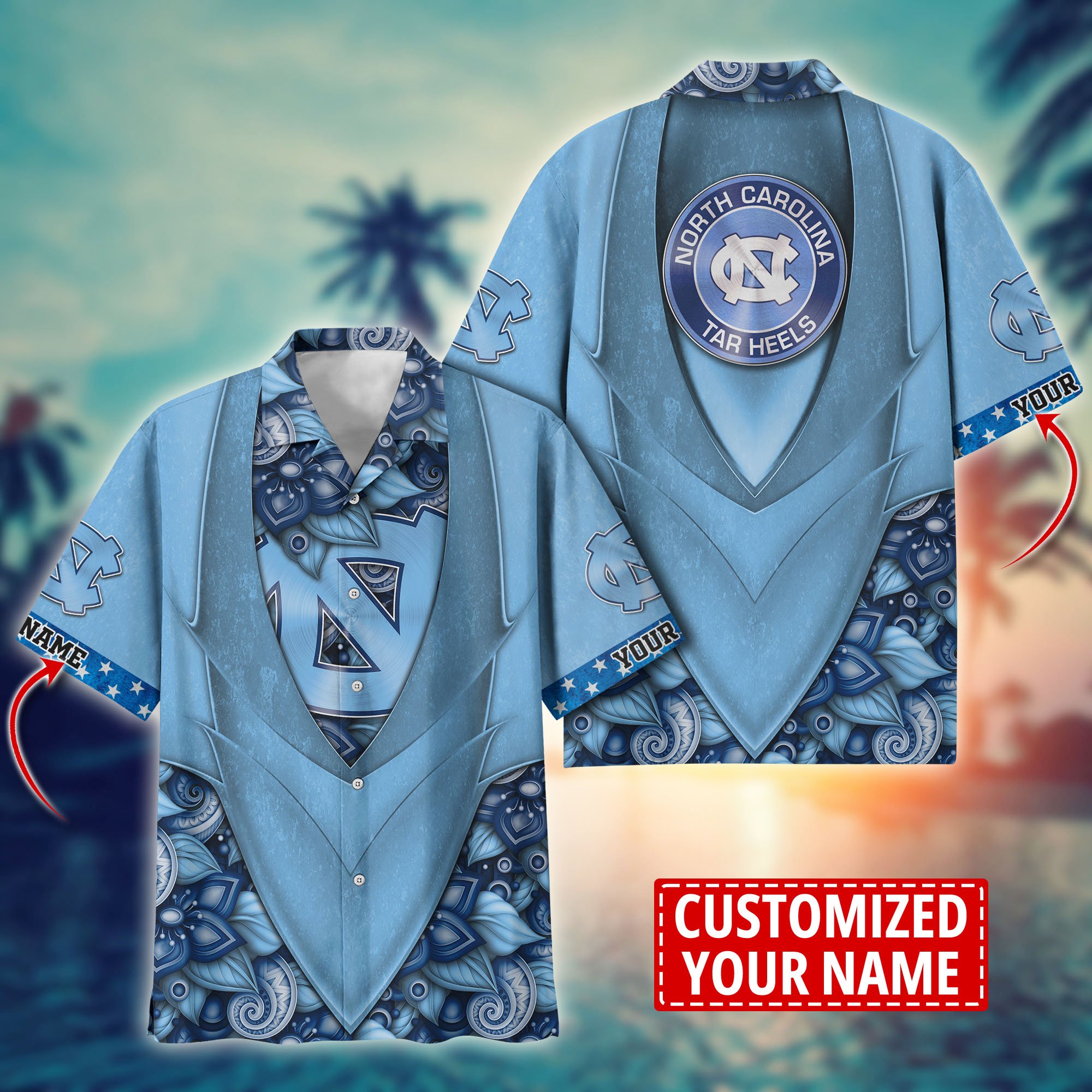 North Carolina Tar Heels Custom Aloha Shirt Trending Summer. Gift For Fan H58002