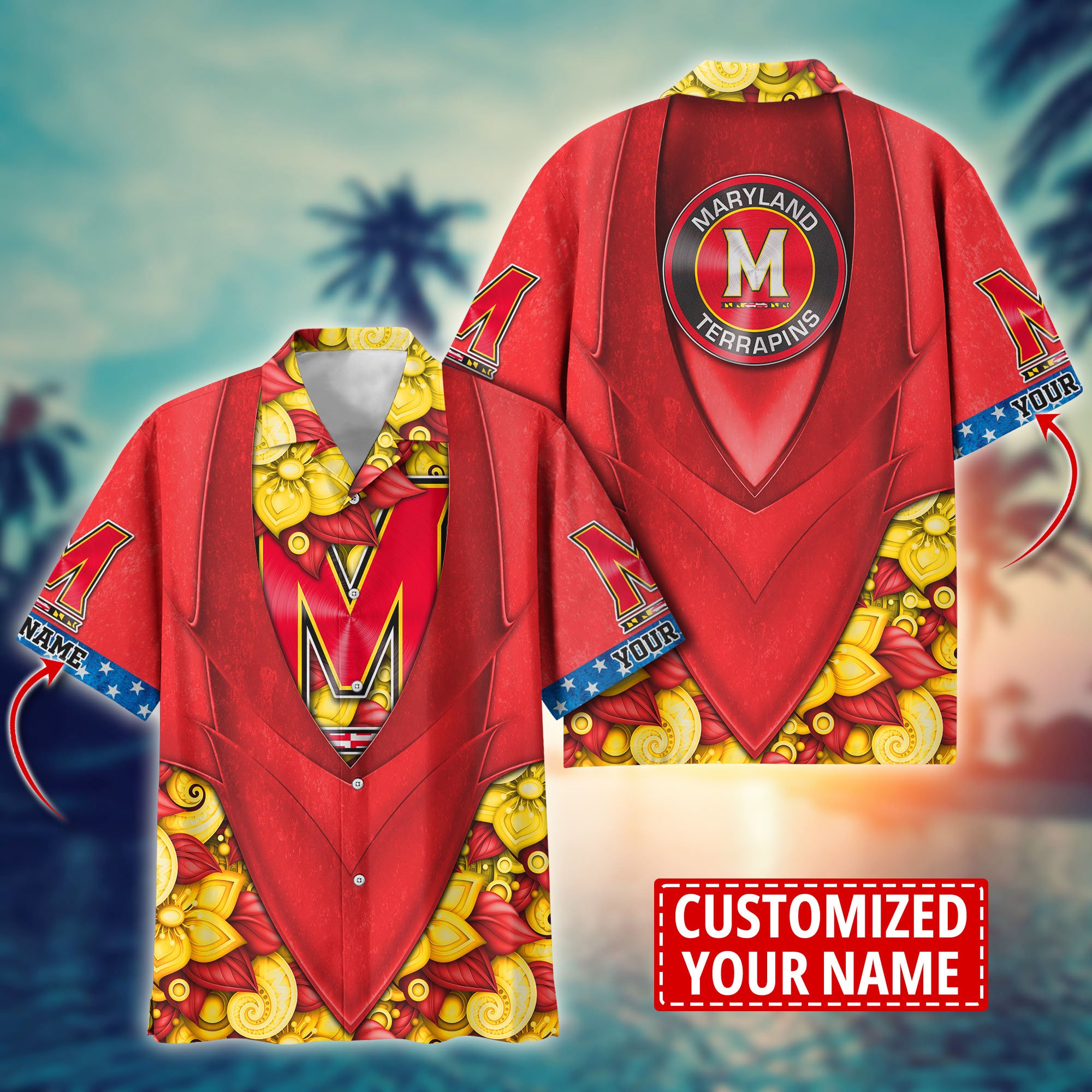 Maryland Terrapins Custom Aloha Shirt Trending Summer. Gift For Fan H58002