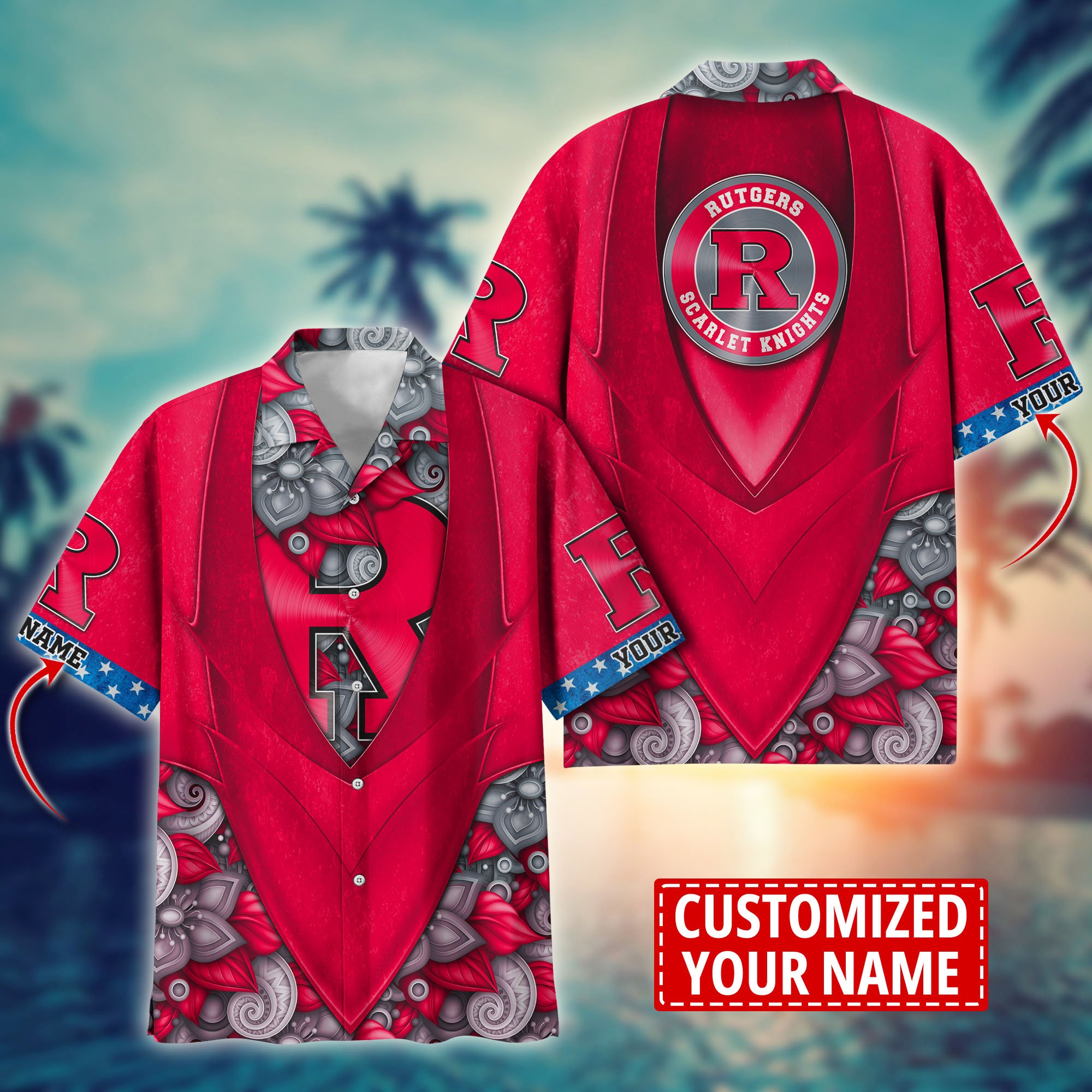 Rutgers Scarlet Knights Custom Aloha Shirt Trending Summer. Gift For Fan H58002