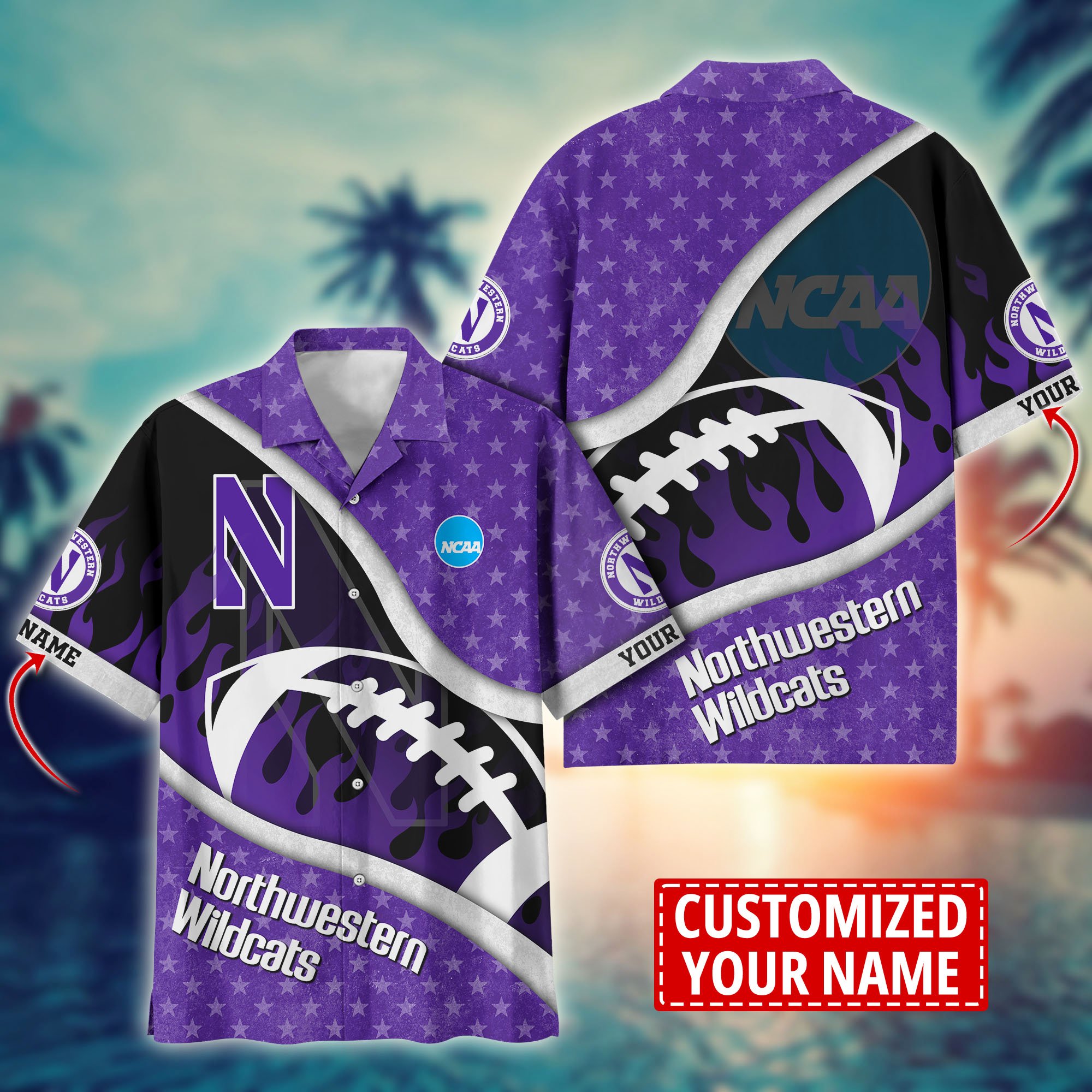 Northwestern Wildcats Custom Aloha Shirt Trending Summer. Gift For Fan H58111