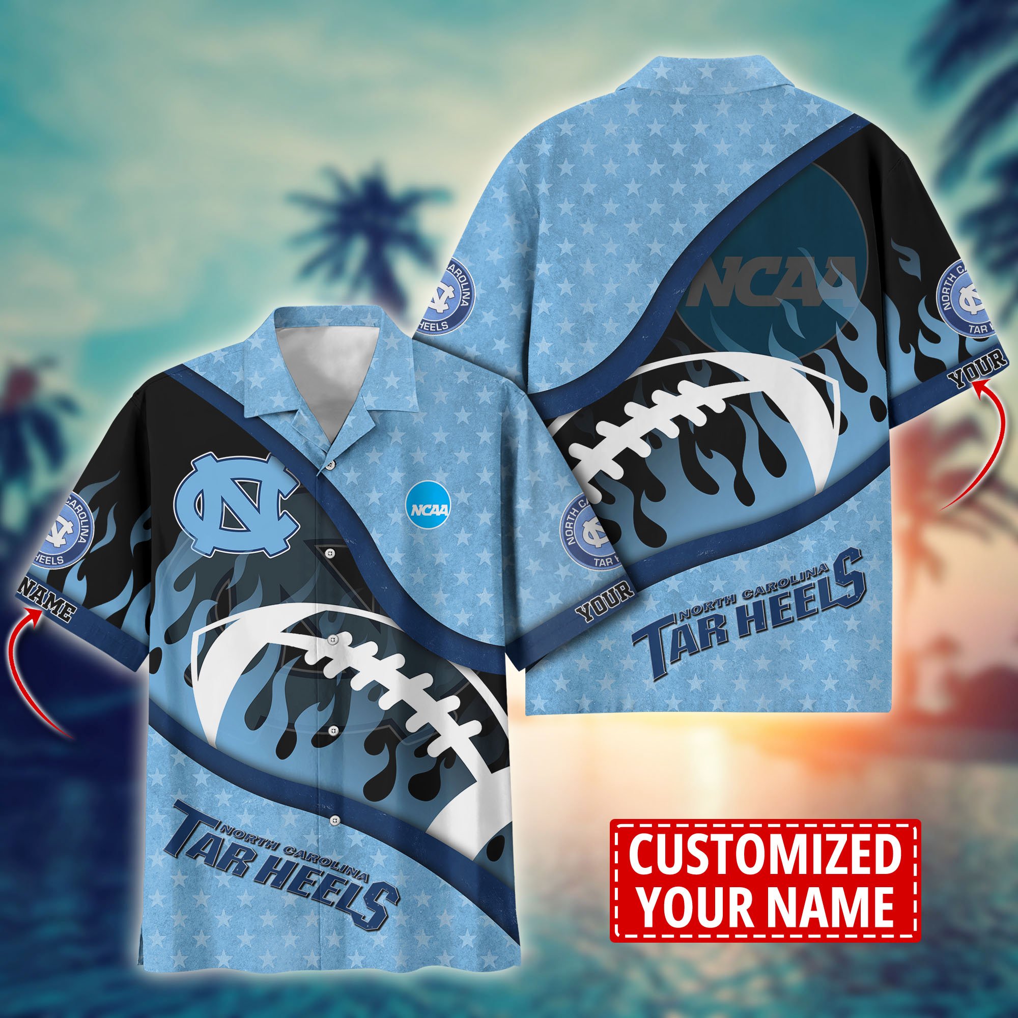 North Carolina Tar Heels Custom Aloha Shirt Trending Summer. Gift For Fan H58111