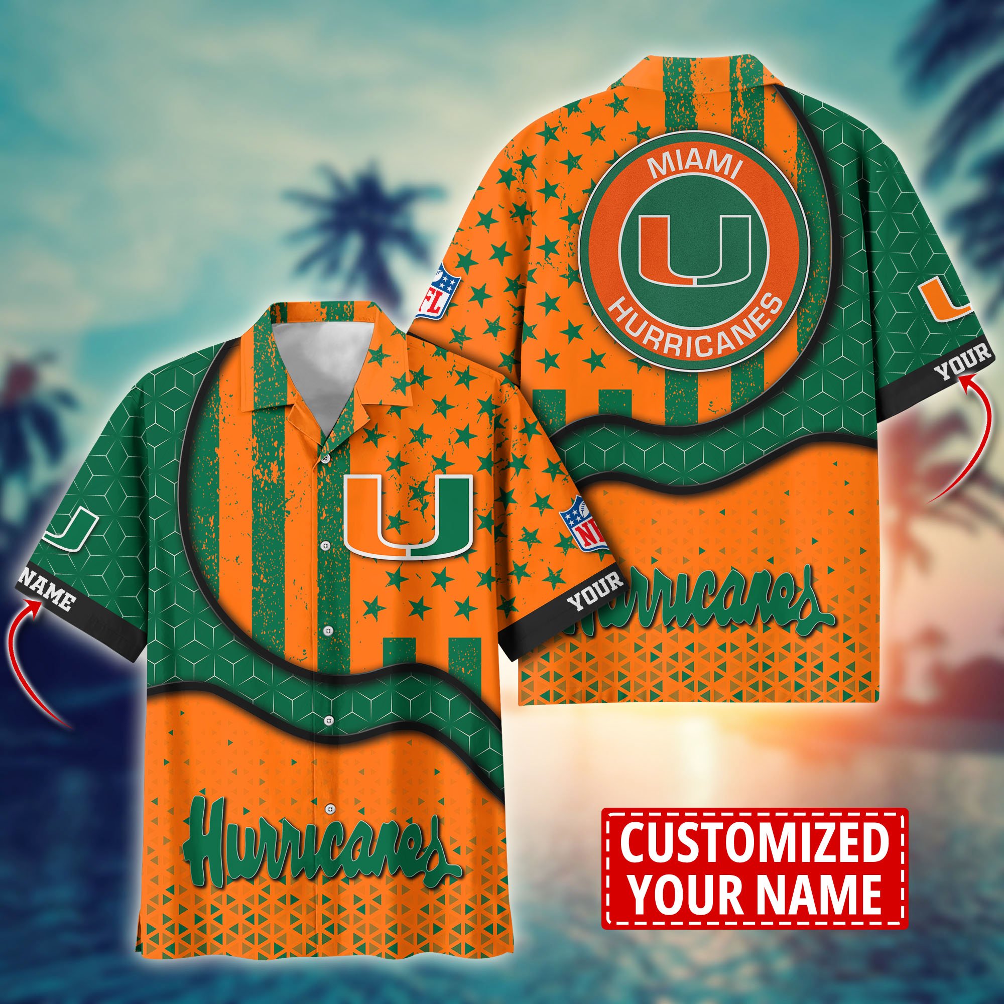 Miami Hurricanes Aloha Shirt Trending Summer. Custom Summer Football Shirts H58141