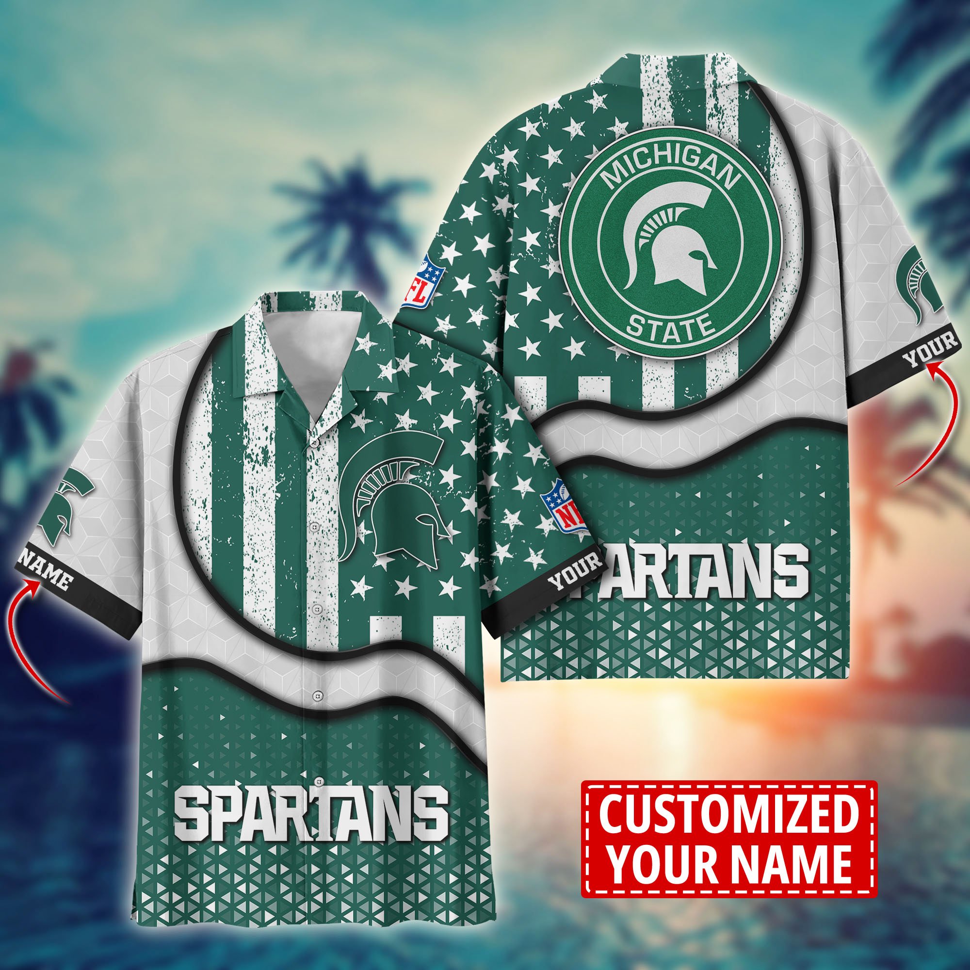 Michigan State Spartans Aloha Shirt Trending Summer. Custom Summer Football Shirts H58141