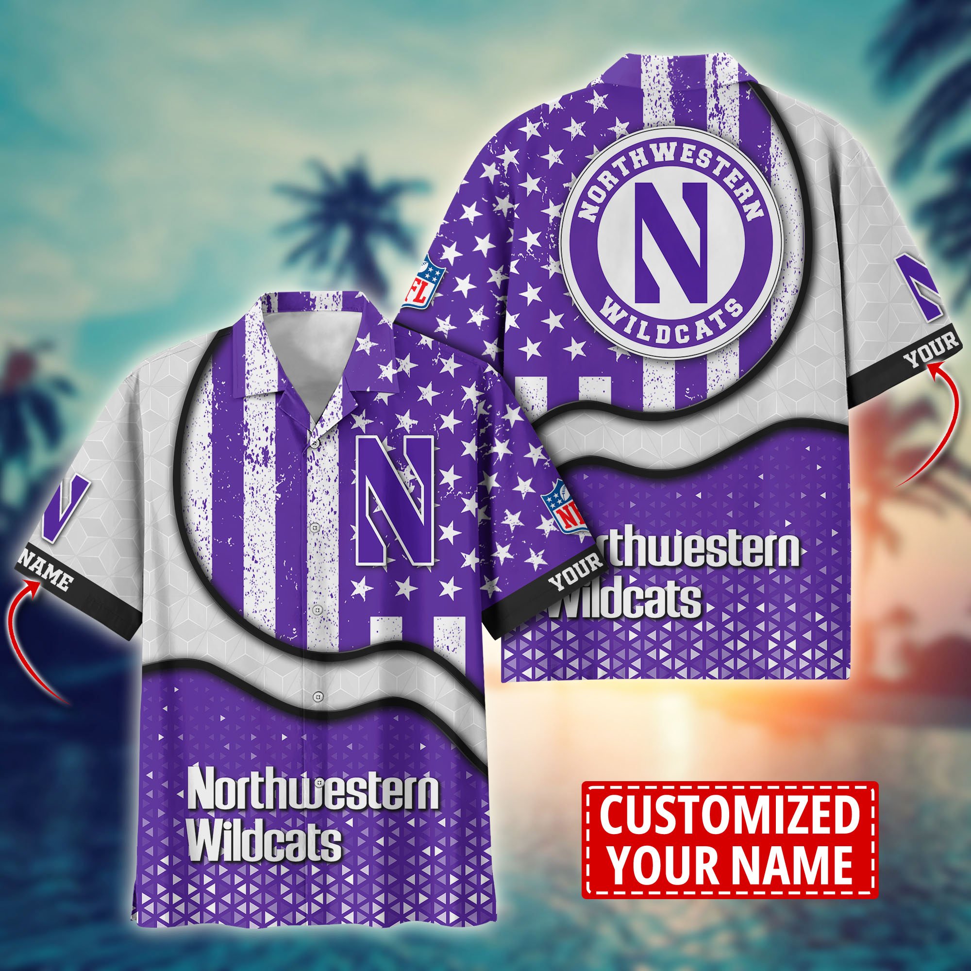 Northwestern Wildcats Aloha Shirt Trending Summer. Custom Summer Football Shirts H58141