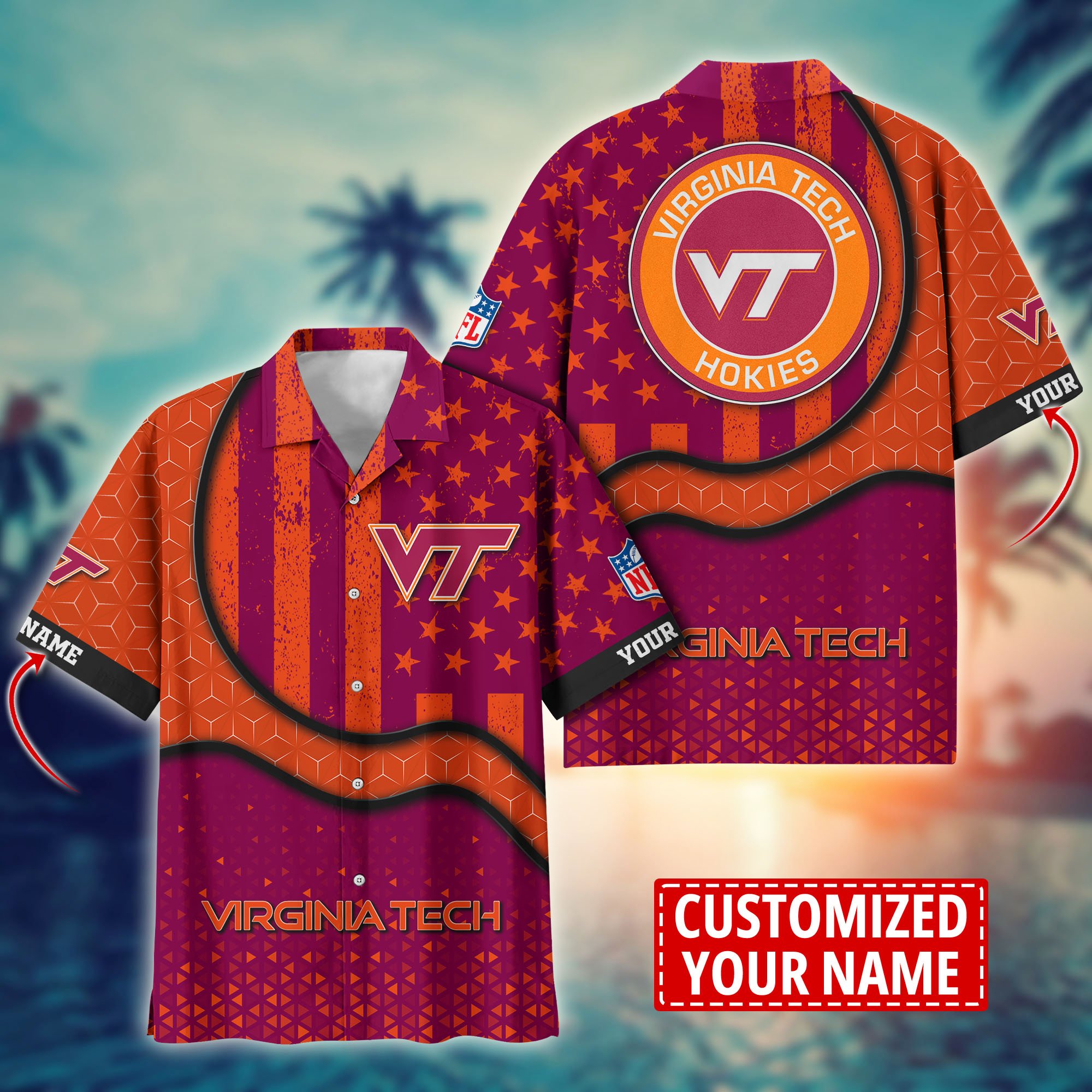 Virginia Tech Hokies Aloha Shirt Trending Summer. Custom Summer Football Shirts H58141