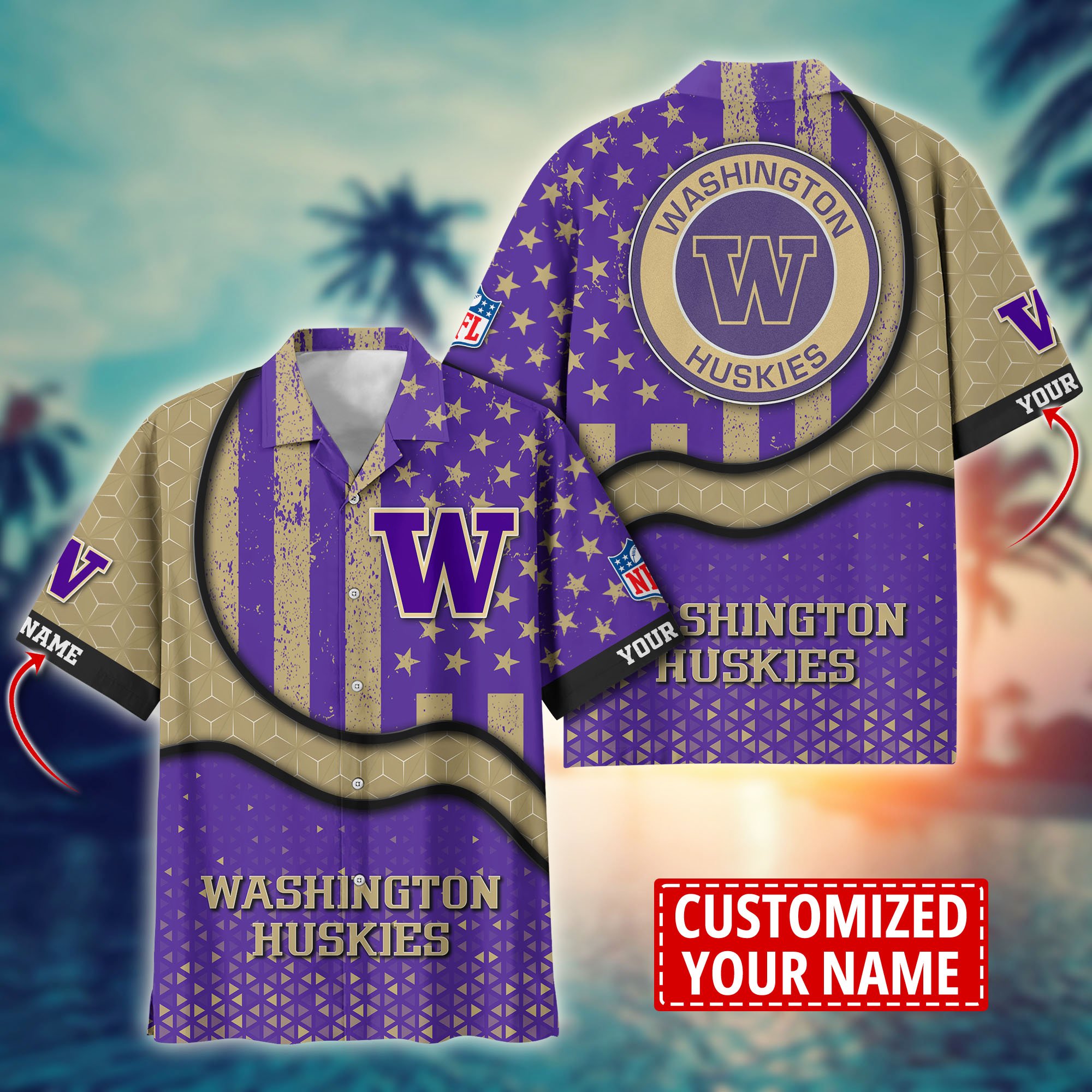 Washington Huskies Aloha Shirt Trending Summer. Custom Summer Football Shirts H58141