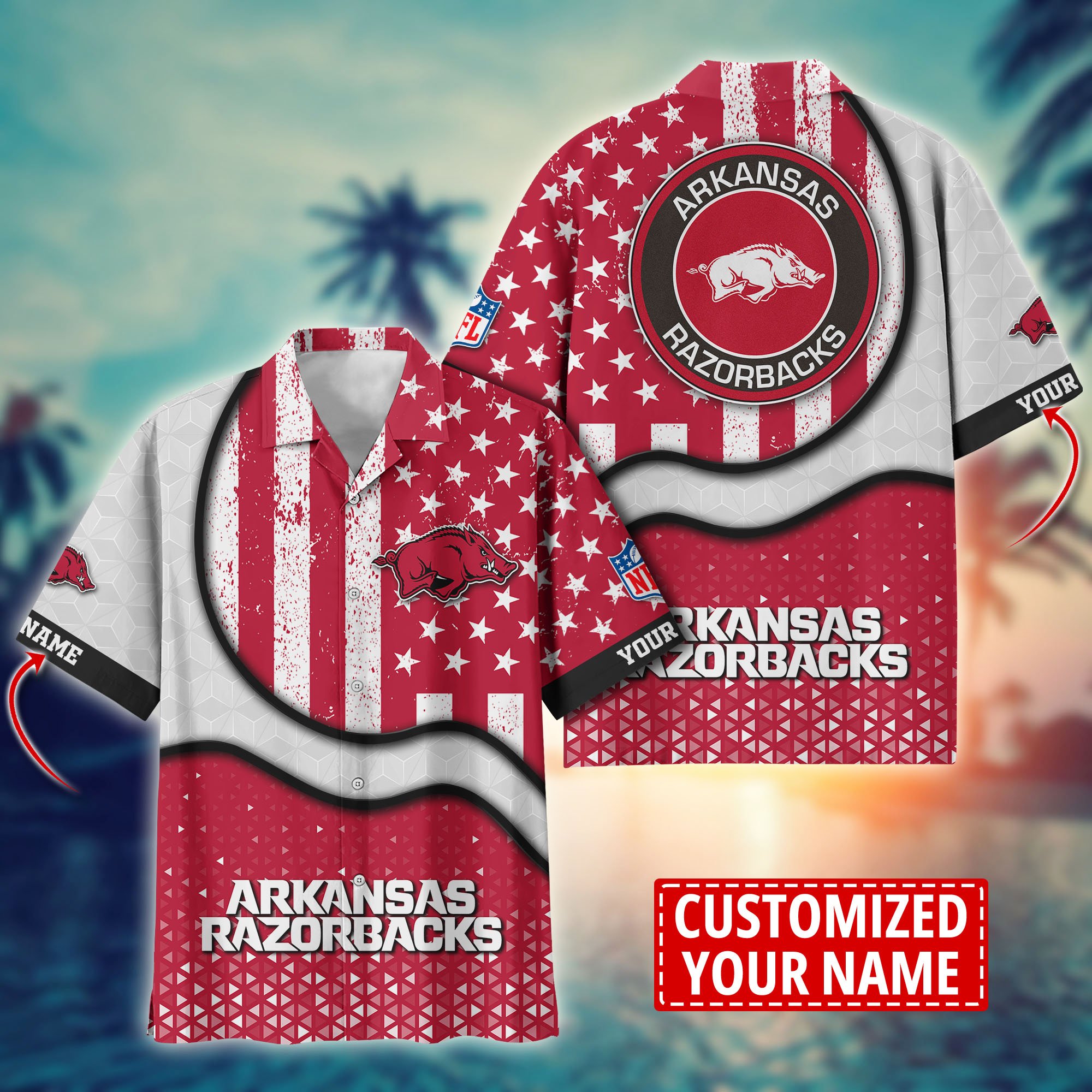 Arkansas Razorbacks Aloha Shirt Trending Summer. Custom Summer Football Shirts H58141