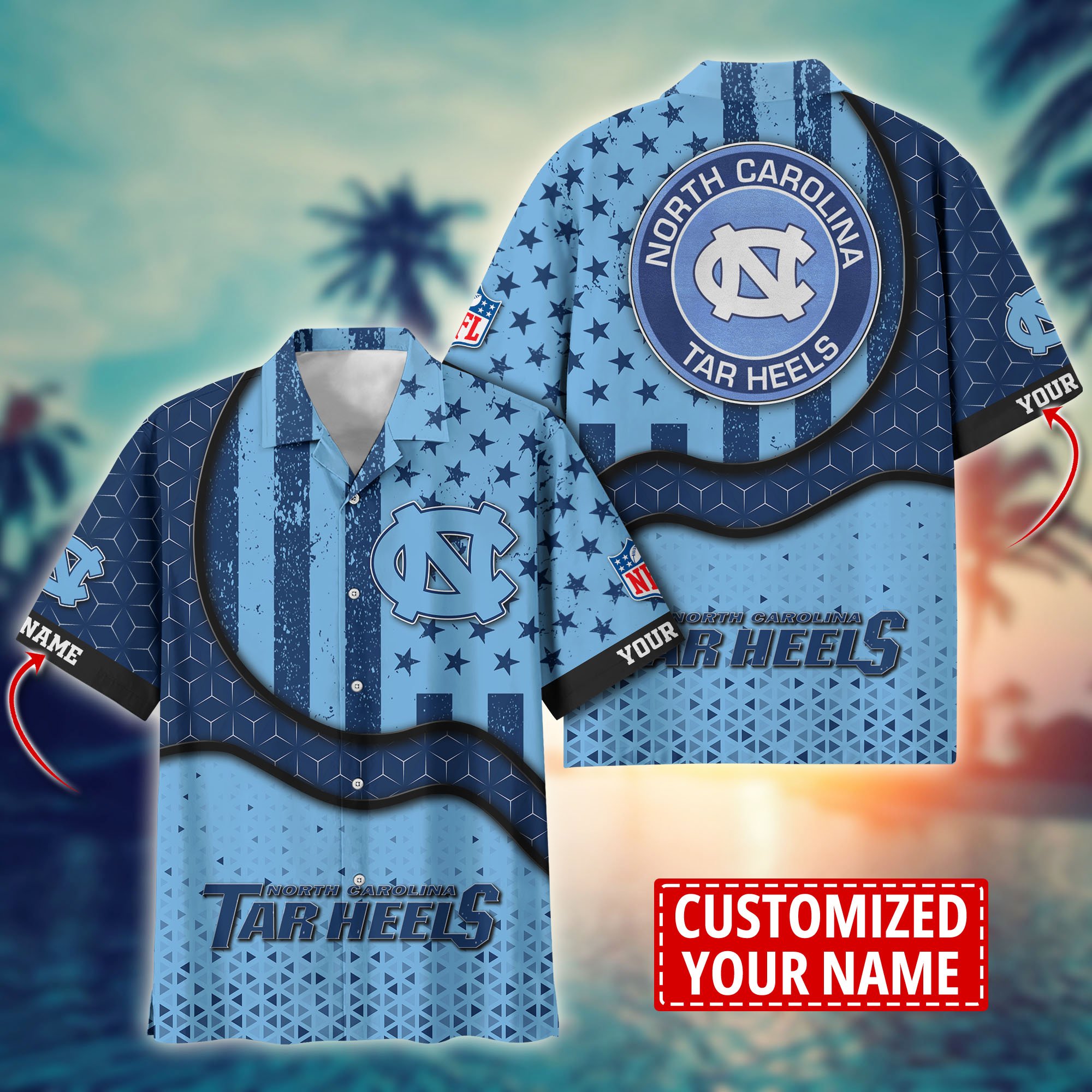 North Carolina Tar Heels Aloha Shirt Trending Summer. Custom Summer Football Shirts H58141