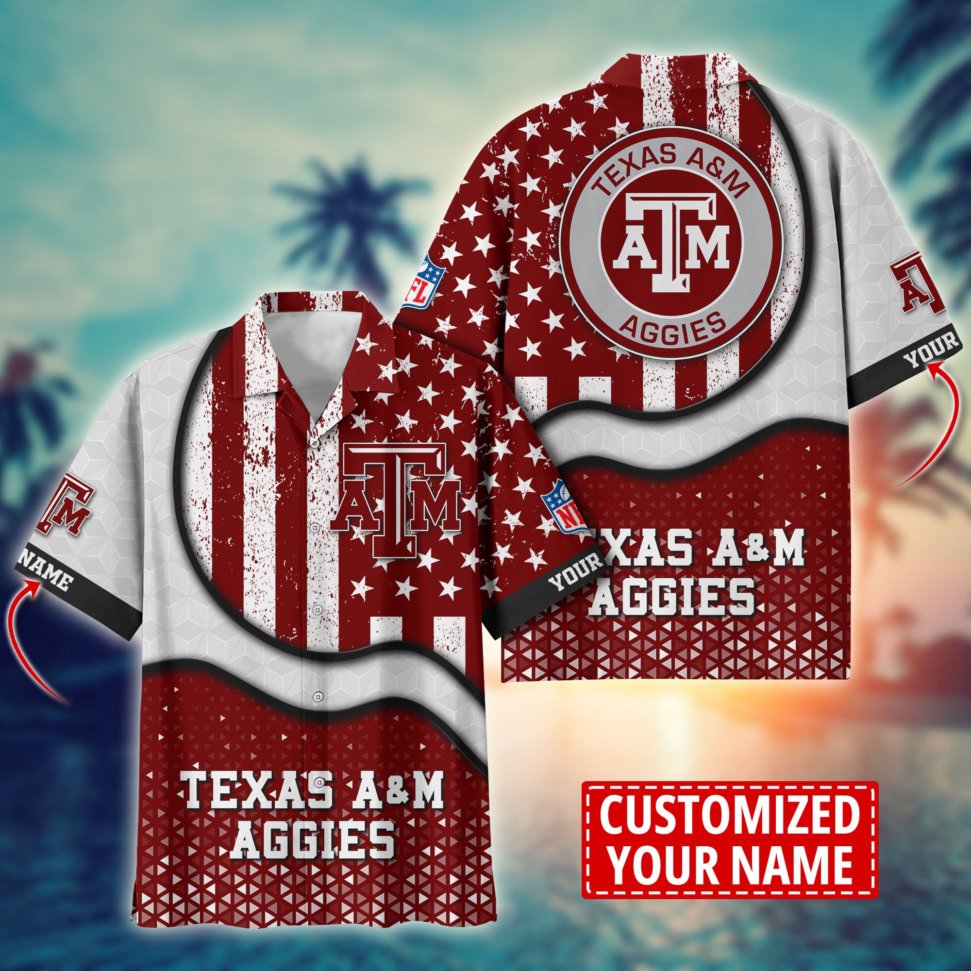 Texas A&M Aggies Aloha Shirt Trending Summer. Custom Summer Football Shirts H58141