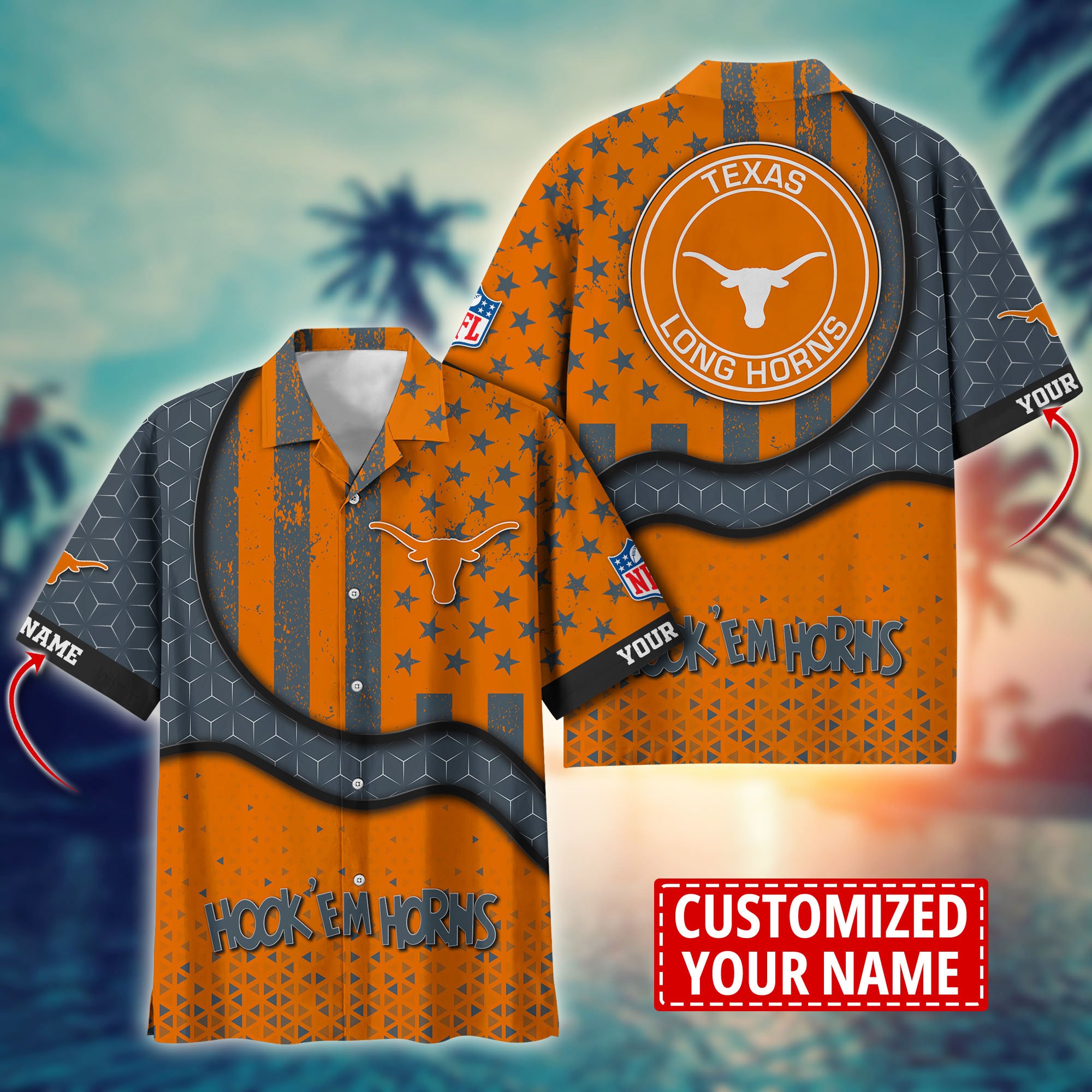 Texas Longhorns Aloha Shirt Trending Summer. Custom Summer Football Shirts H58141