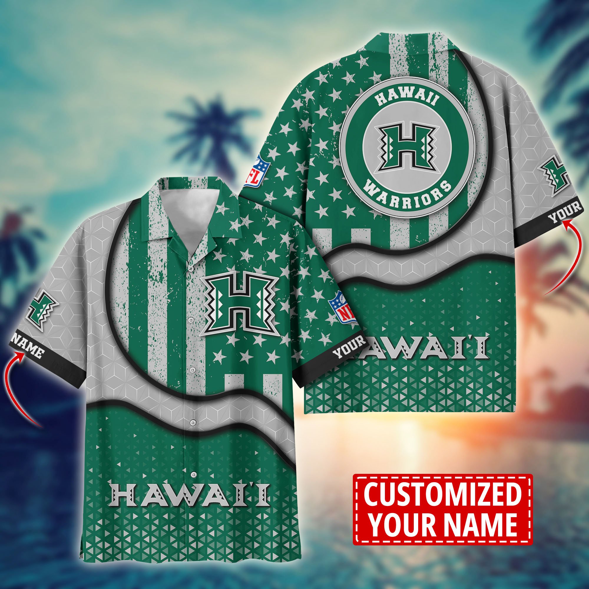 Hawaii Rainbow Warriors Aloha Shirt Trending Summer. Custom Summer Football Shirts H58141