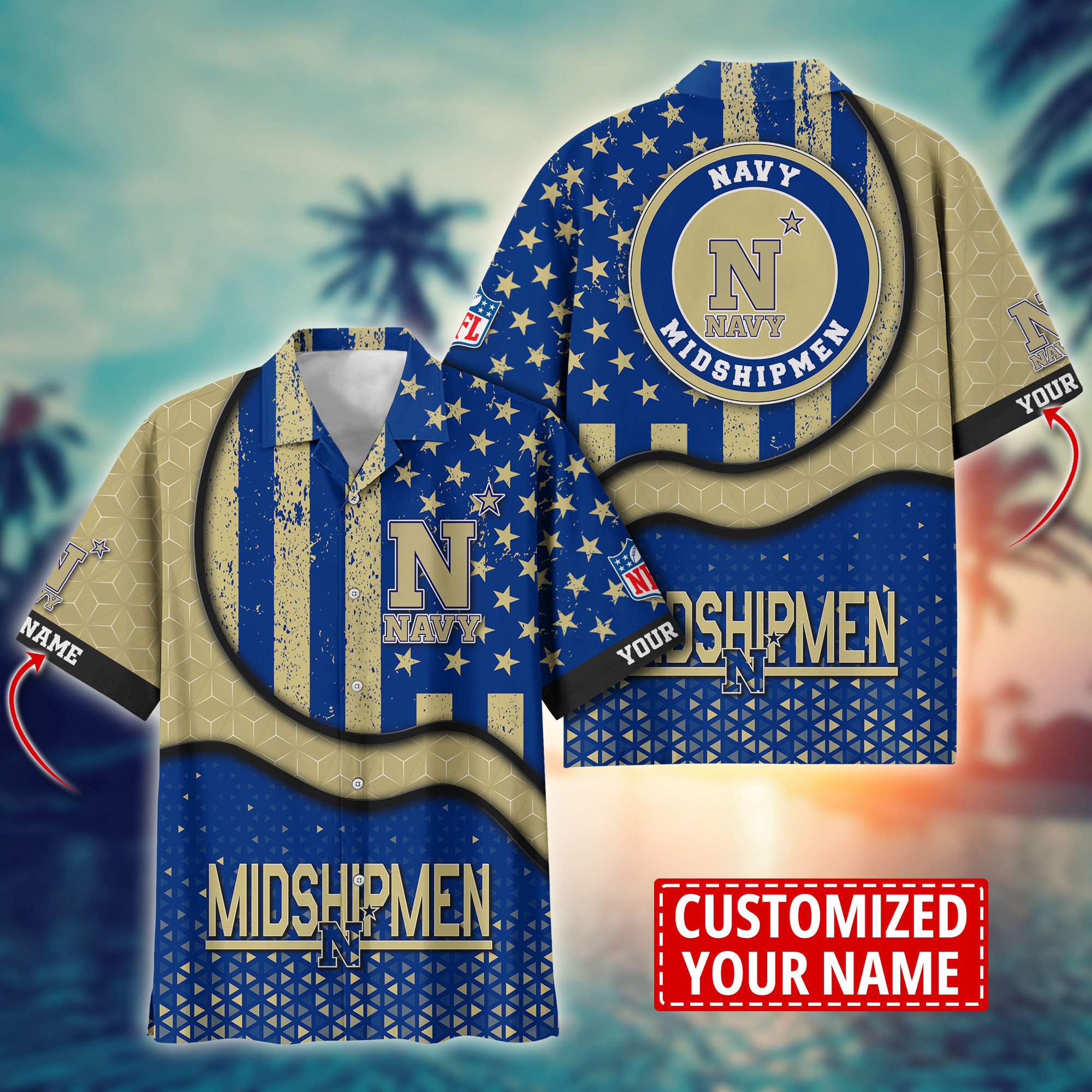 Navy Midshipmen Aloha Shirt Trending Summer. Custom Summer Football Shirts H58141