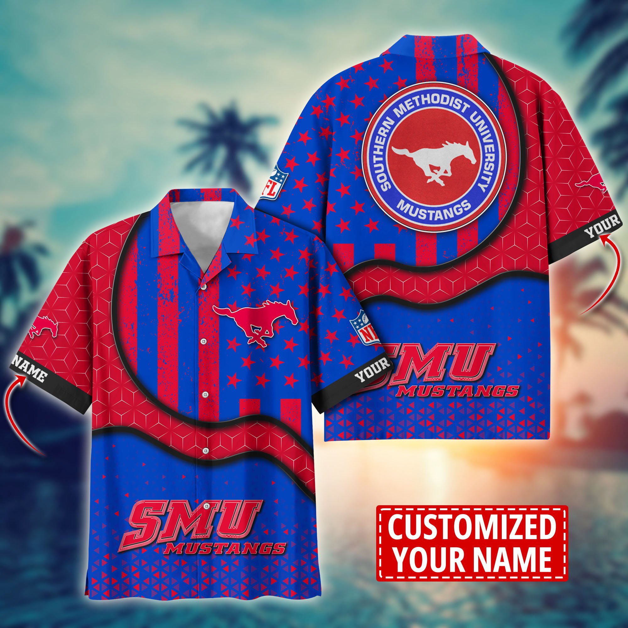 SMU Mustangs Aloha Shirt Trending Summer. Custom Summer Football Shirts H58141