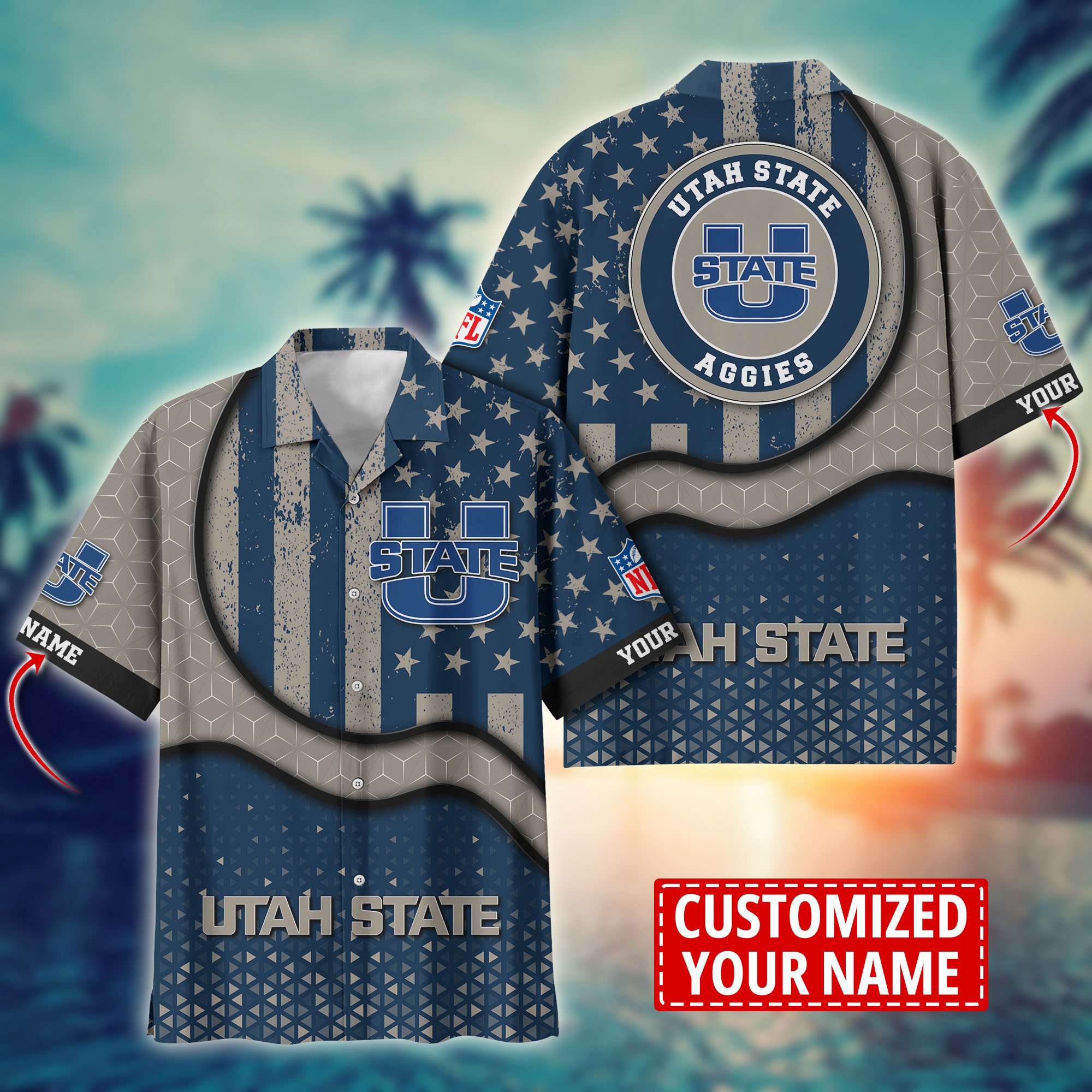 Utah State Aggies Aloha Shirt Trending Summer. Custom Summer Football Shirts H58141