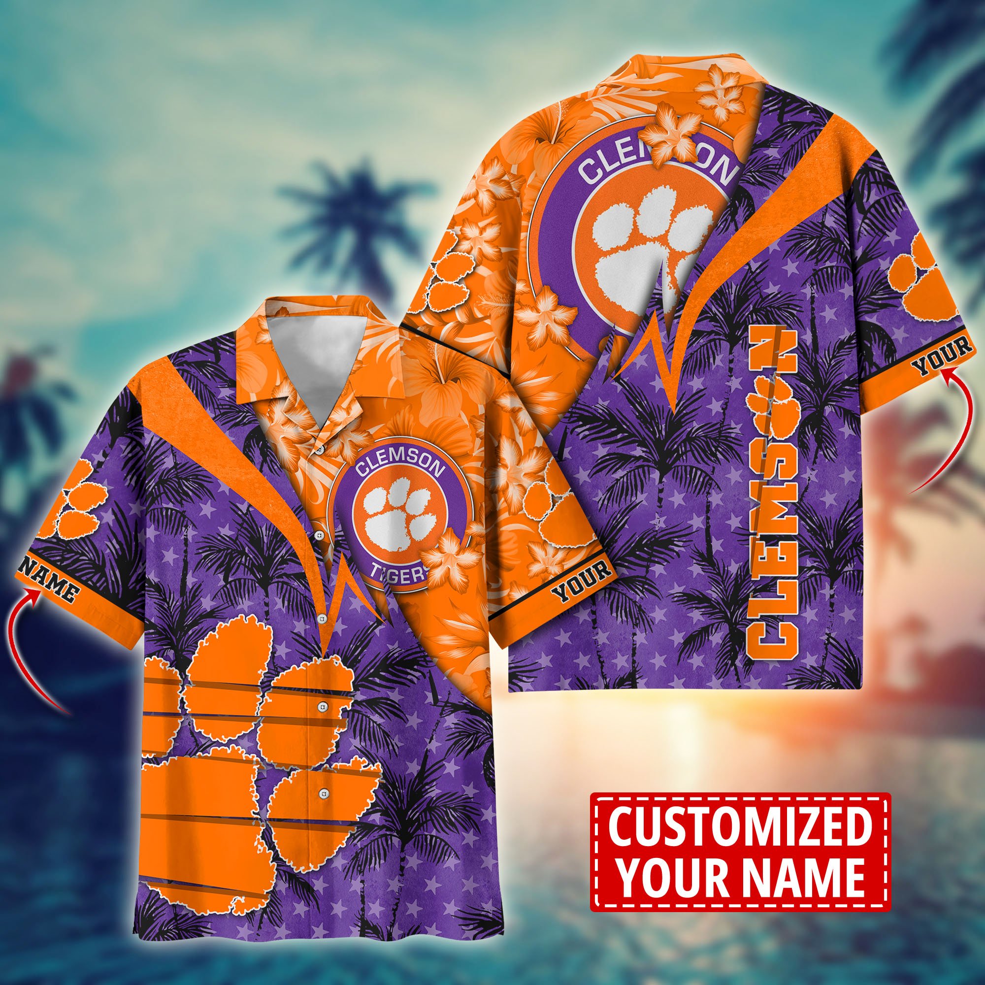 Clemson Tigers Aloha Shirt Trending Summer. Custom Summer Football Shirts H58195