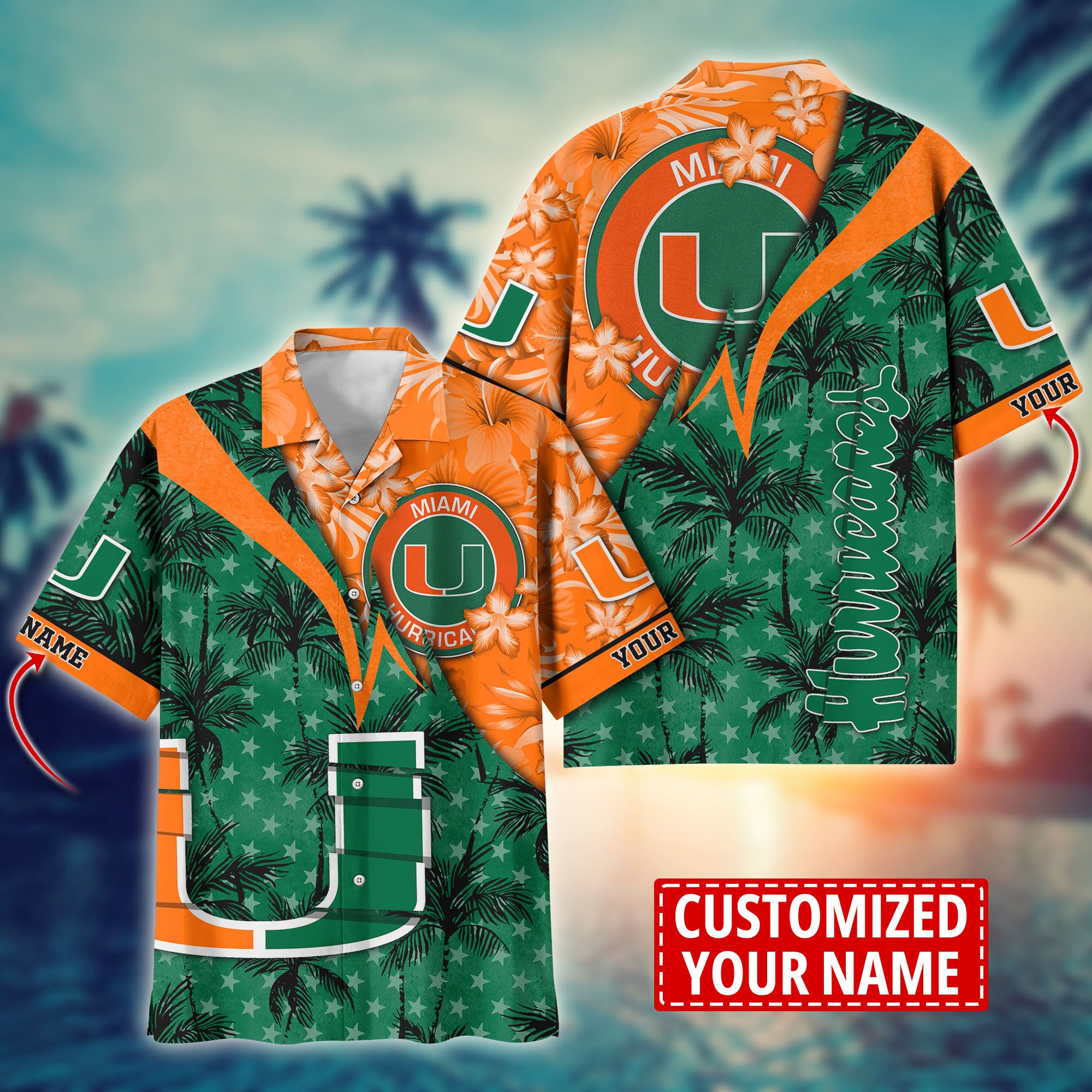 Miami Hurricanes Aloha Shirt Trending Summer. Custom Summer Football Shirts H58195