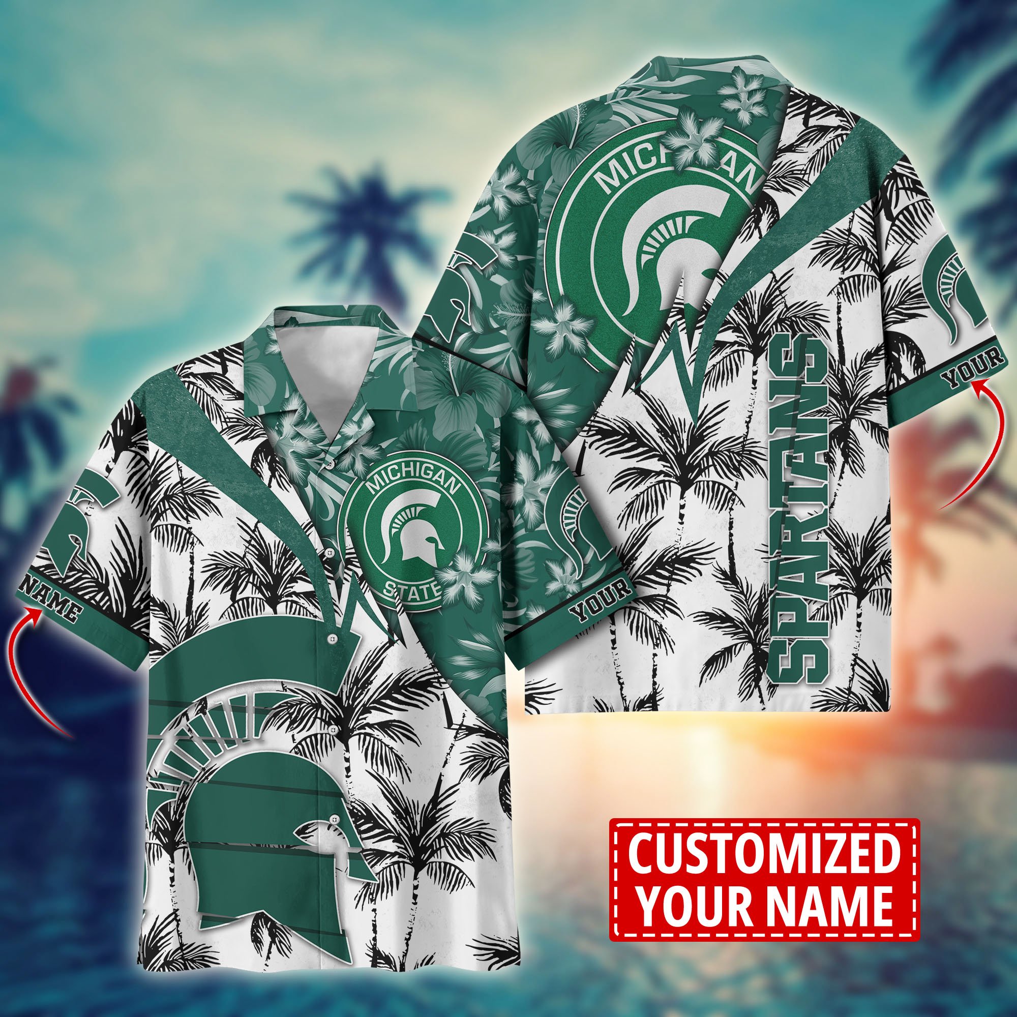 Michigan State Spartans Aloha Shirt Trending Summer. Custom Summer Football Shirts H58195