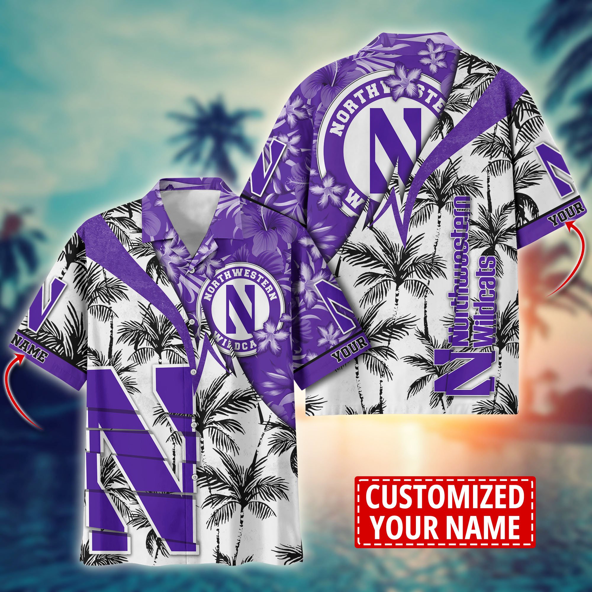 Northwestern Wildcats Aloha Shirt Trending Summer. Custom Summer Football Shirts H58195