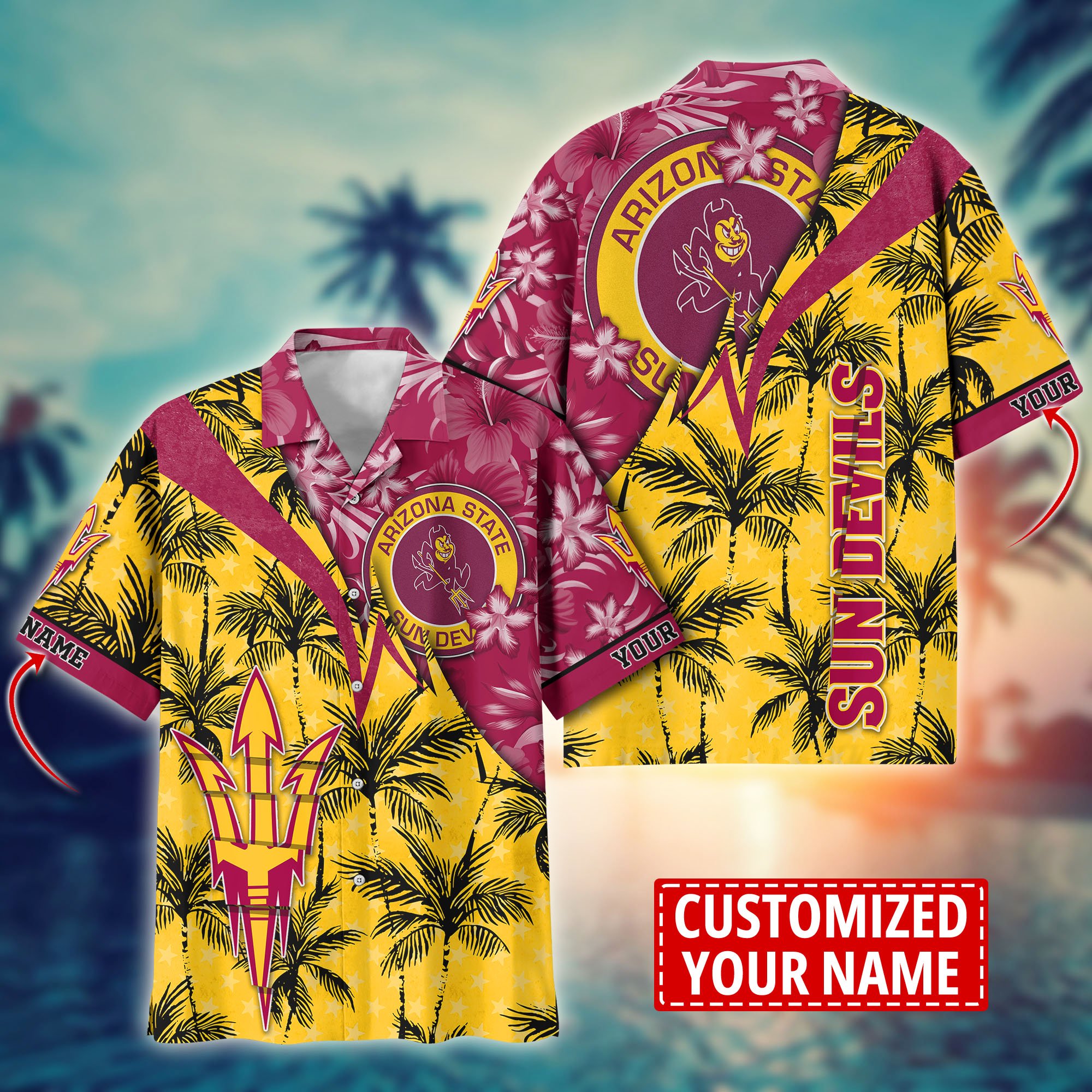 Arizona State Sun Devils Aloha Shirt Trending Summer. Custom Summer Football Shirts H58195