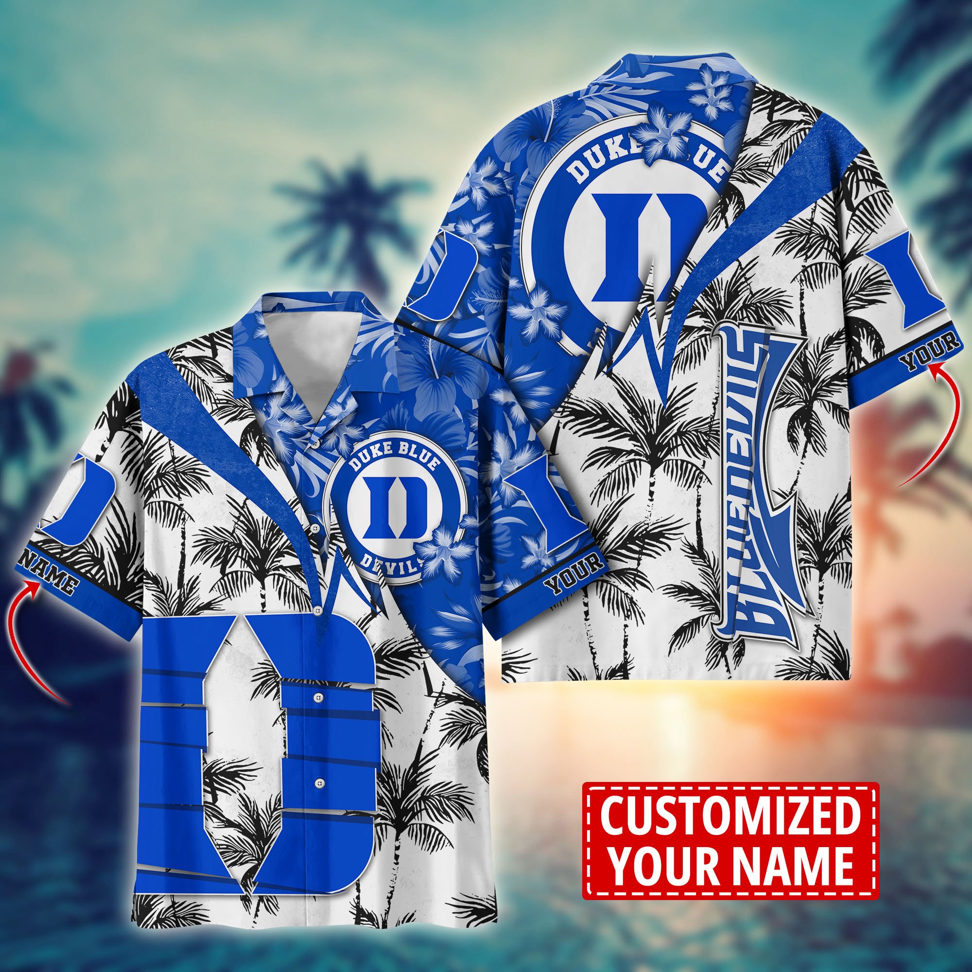 Duke Blue Devils Aloha Shirt Trending Summer. Custom Summer Football Shirts H58195