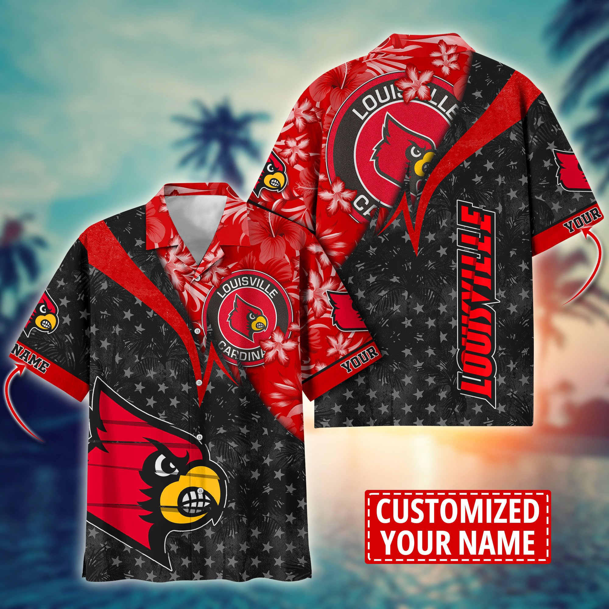 Louisville Cardinals Aloha Shirt Trending Summer. Custom Summer Football Shirts H58195