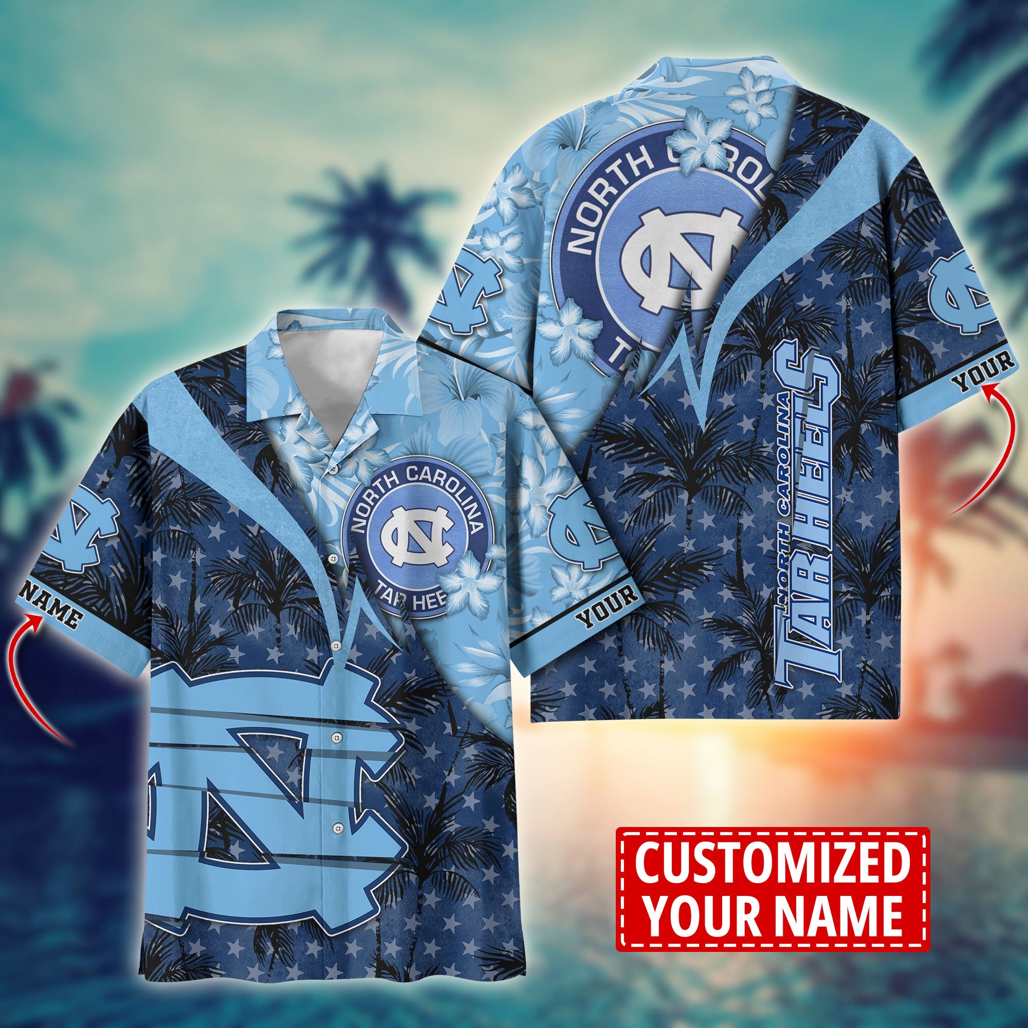 North Carolina Tar Heels Aloha Shirt Trending Summer. Custom Summer Football Shirts H58195