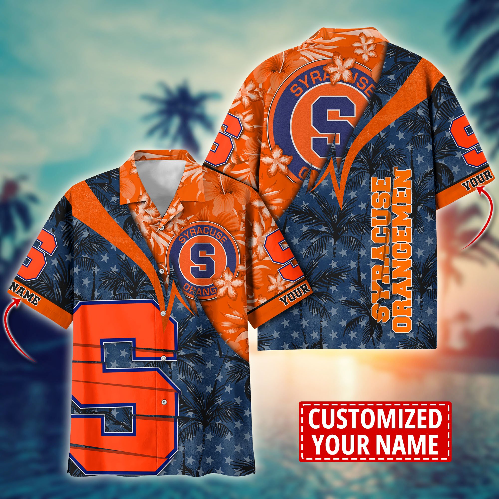 Syracuse Orange Aloha Shirt Trending Summer. Custom Summer Football Shirts H58195