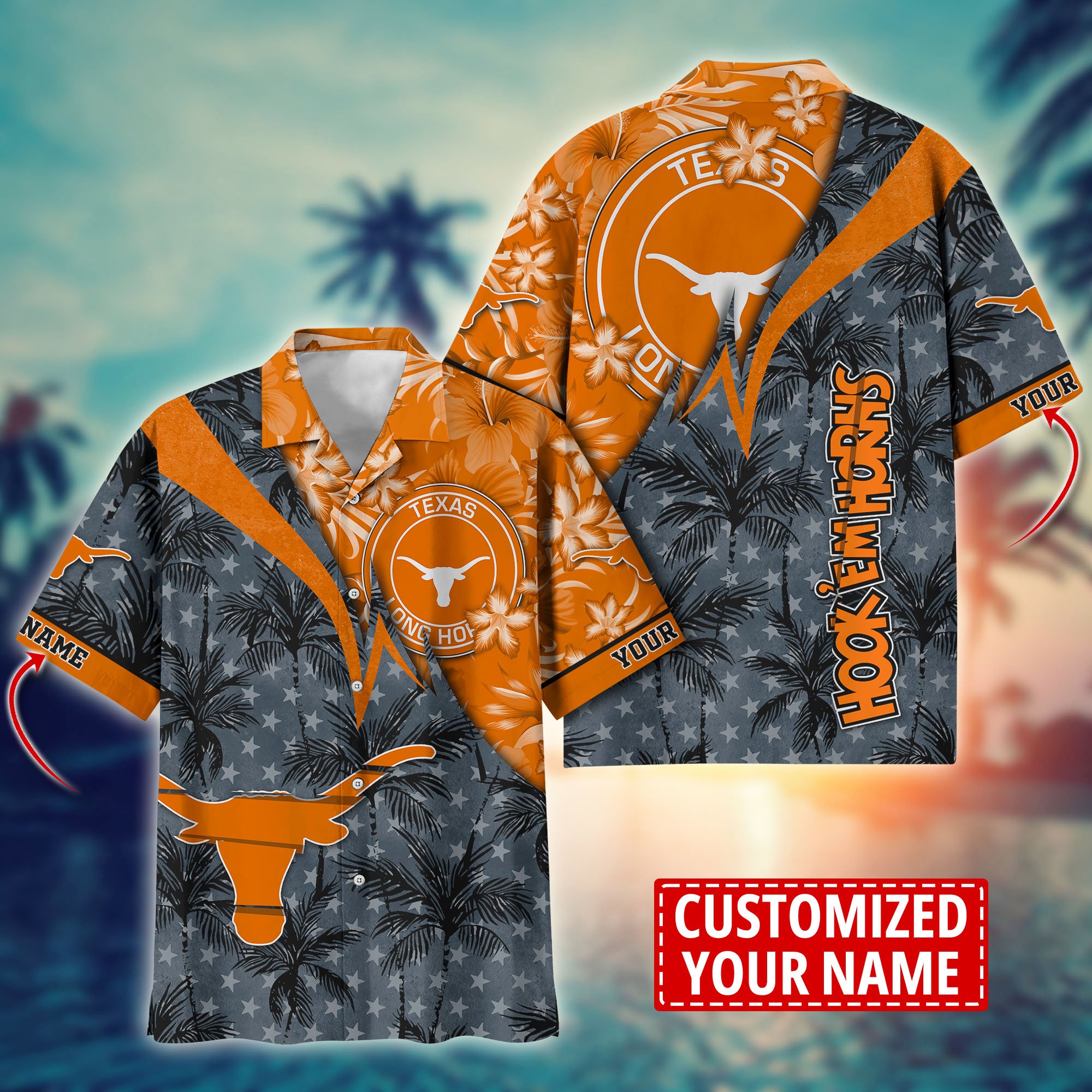 Texas Longhorns Aloha Shirt Trending Summer. Custom Summer Football Shirts H58195