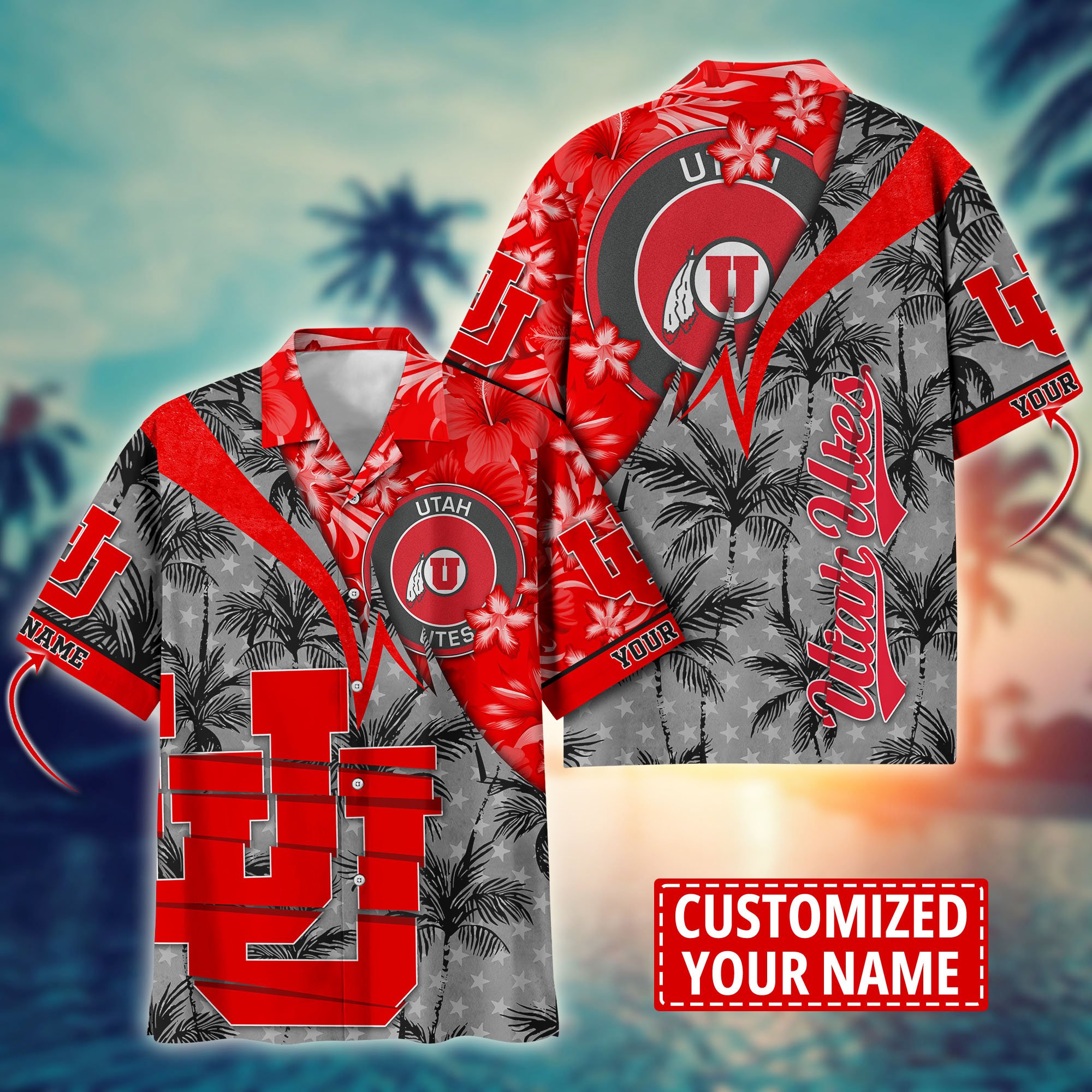 Utah Utes Aloha Shirt Trending Summer. Custom Summer Football Shirts H58195