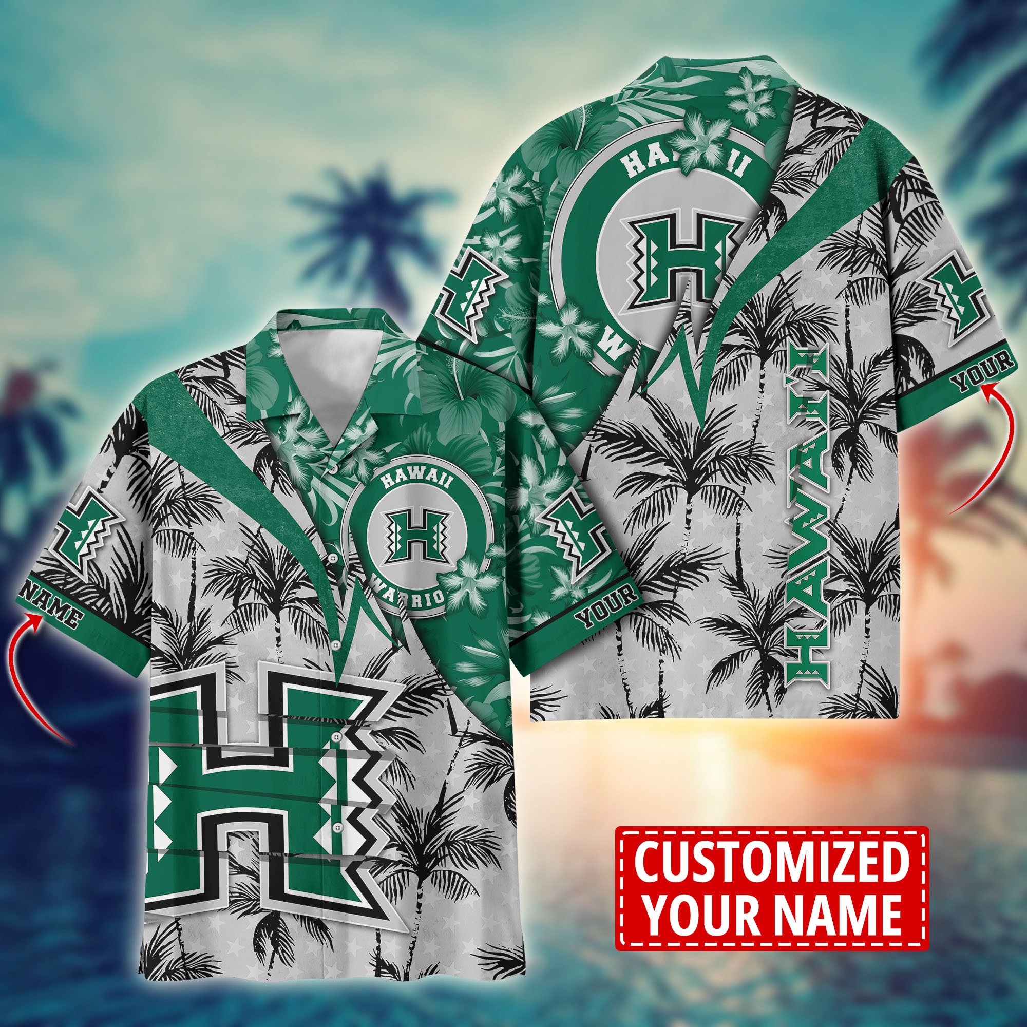 Hawaii Rainbow Warriors Aloha Shirt Trending Summer. Custom Summer Football Shirts H58195