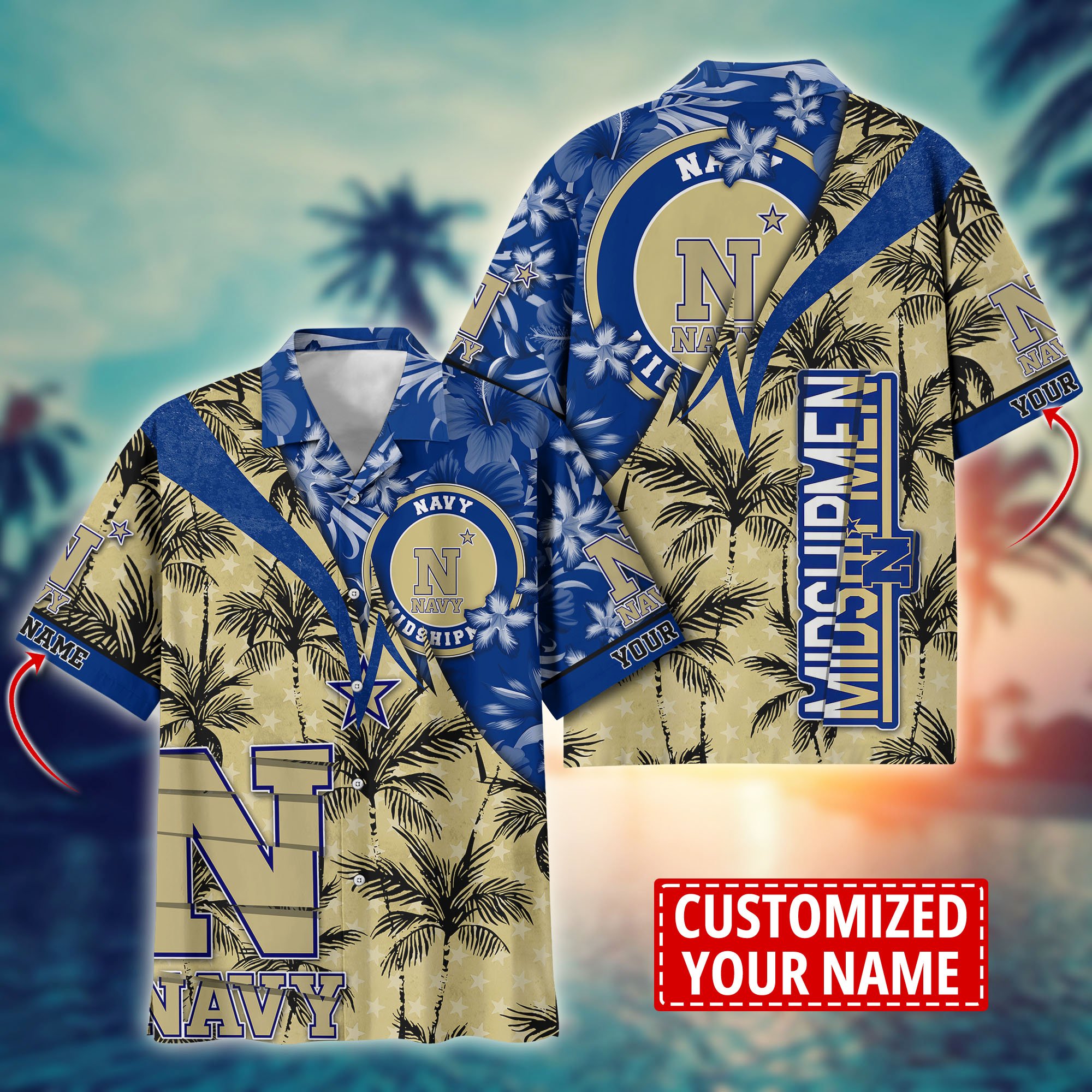 Navy Midshipmen Aloha Shirt Trending Summer. Custom Summer Football Shirts H58195