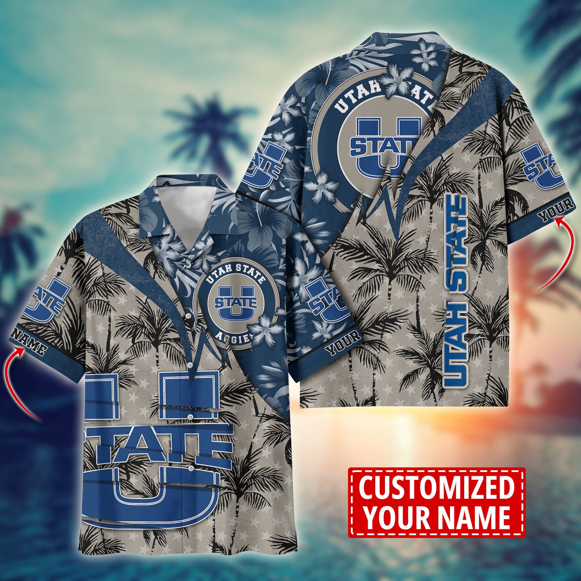 Utah State Aggies Aloha Shirt Trending Summer. Custom Summer Football Shirts H58195