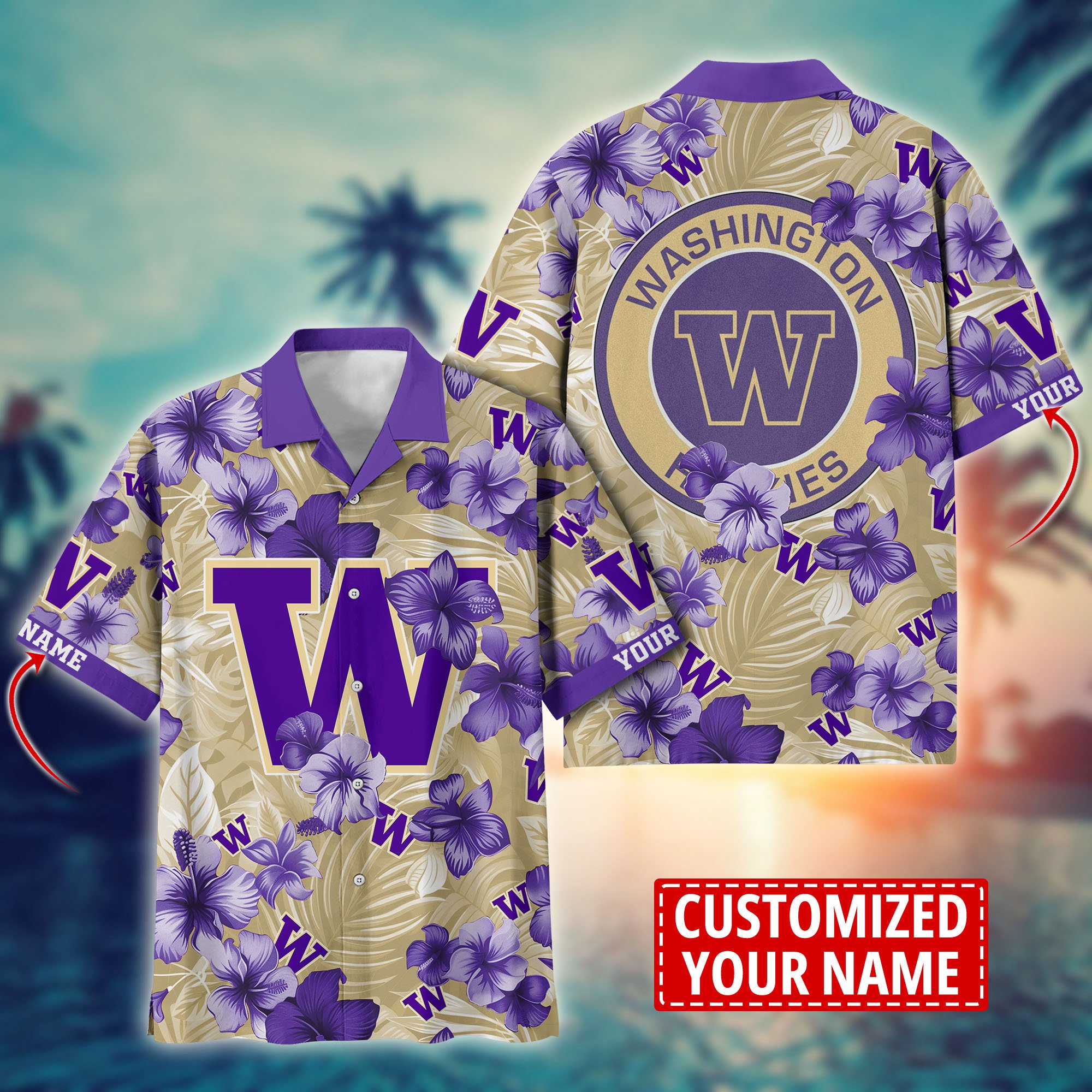 Washington Huskies Custom Aloha Shirt Trending Summer. Gift For Fan H58274