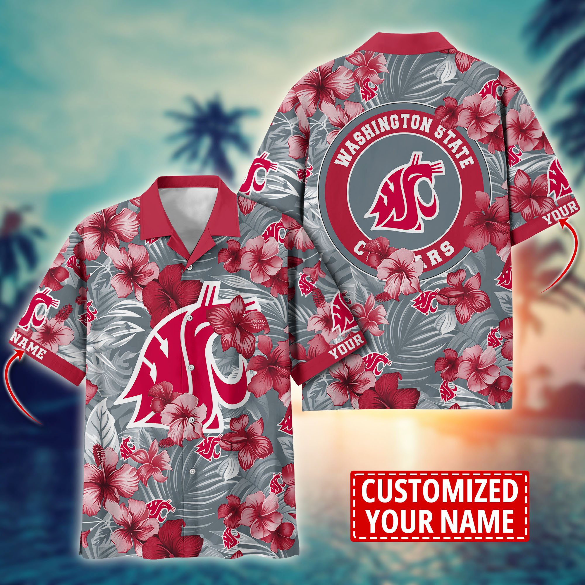 Washington State Cougars Custom Aloha Shirt Trending Summer. Gift For Fan H58274