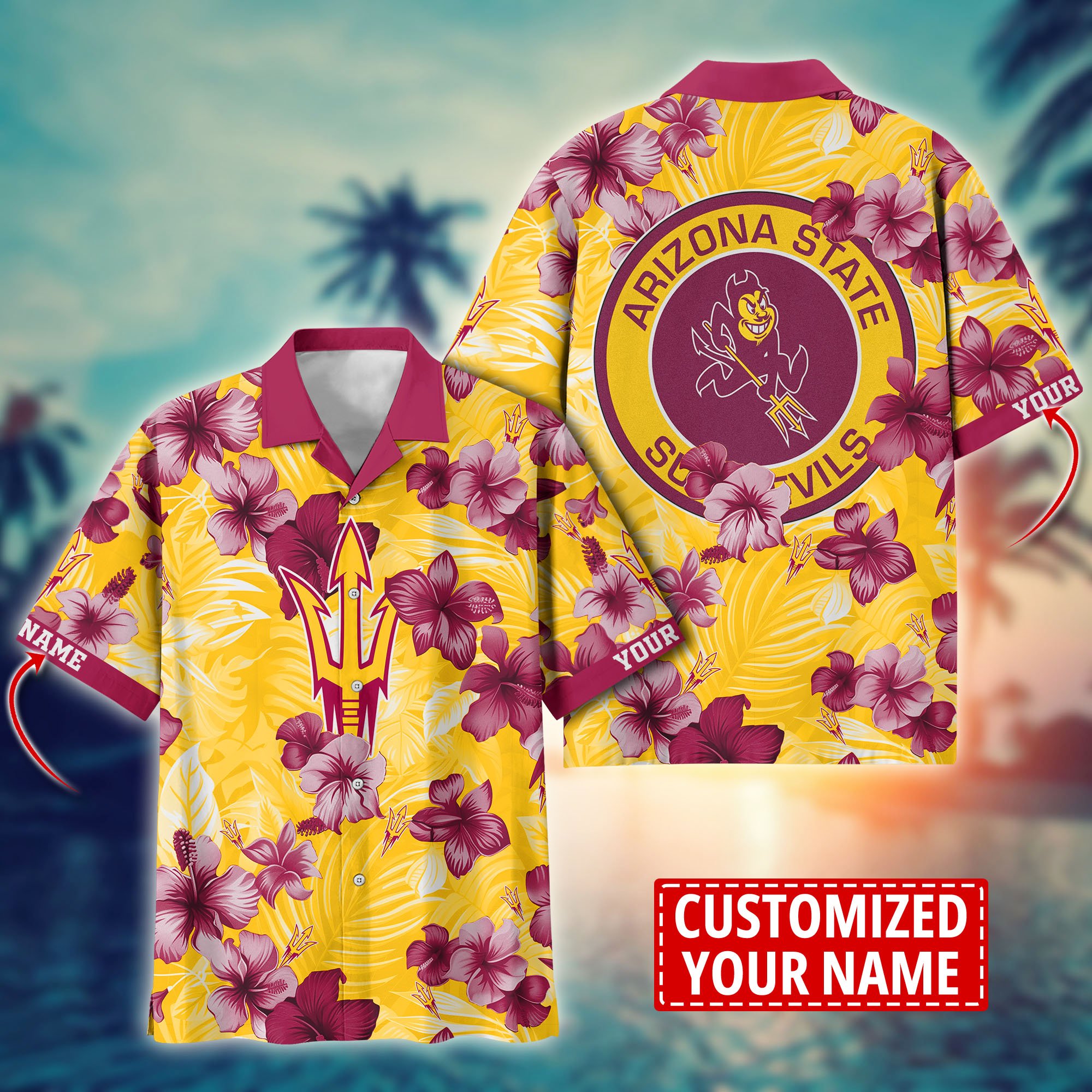 Arizona State Sun Devils Custom Aloha Shirt Trending Summer. Gift For Fan H58274