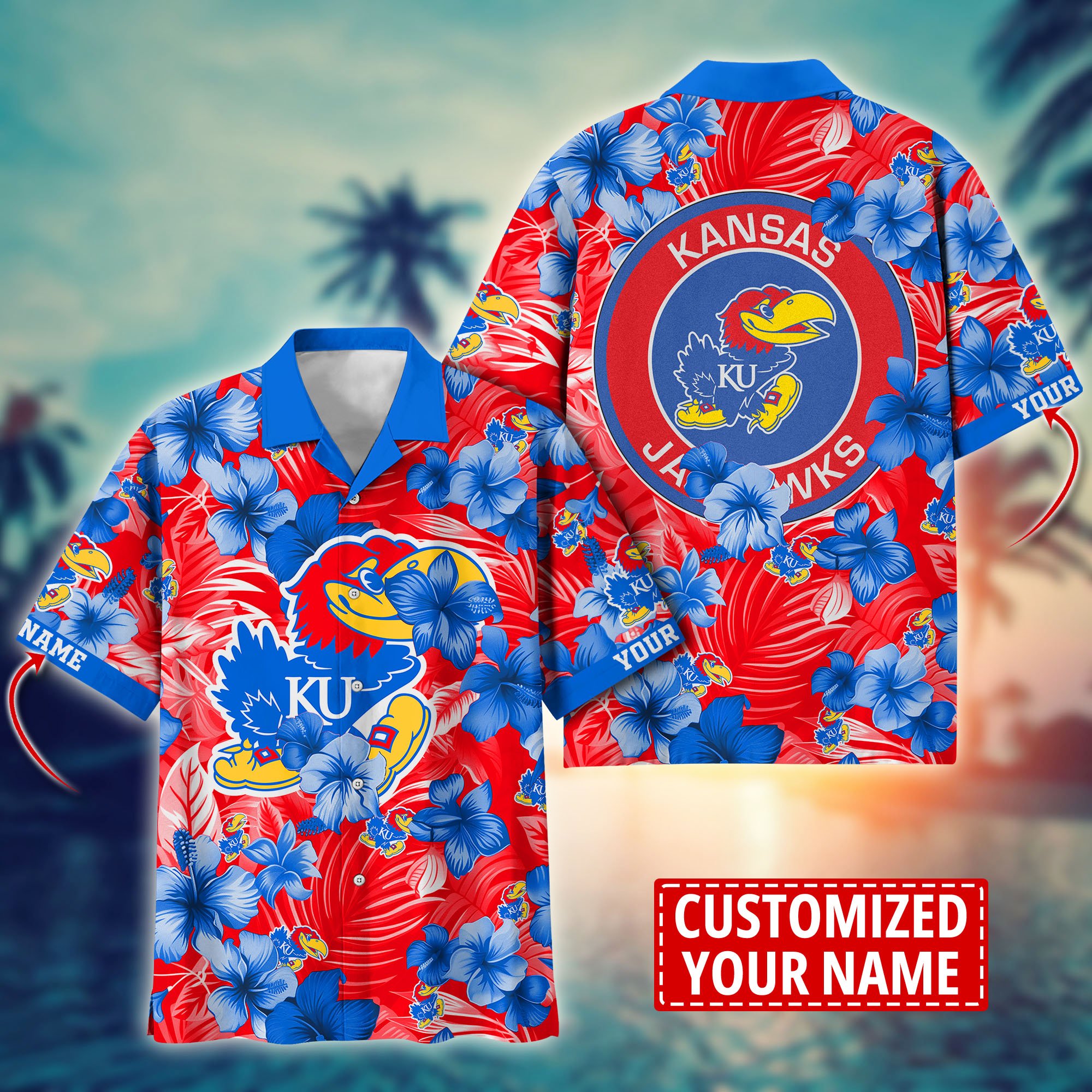 Kansas Jayhawks Custom Aloha Shirt Trending Summer. Gift For Fan H58274